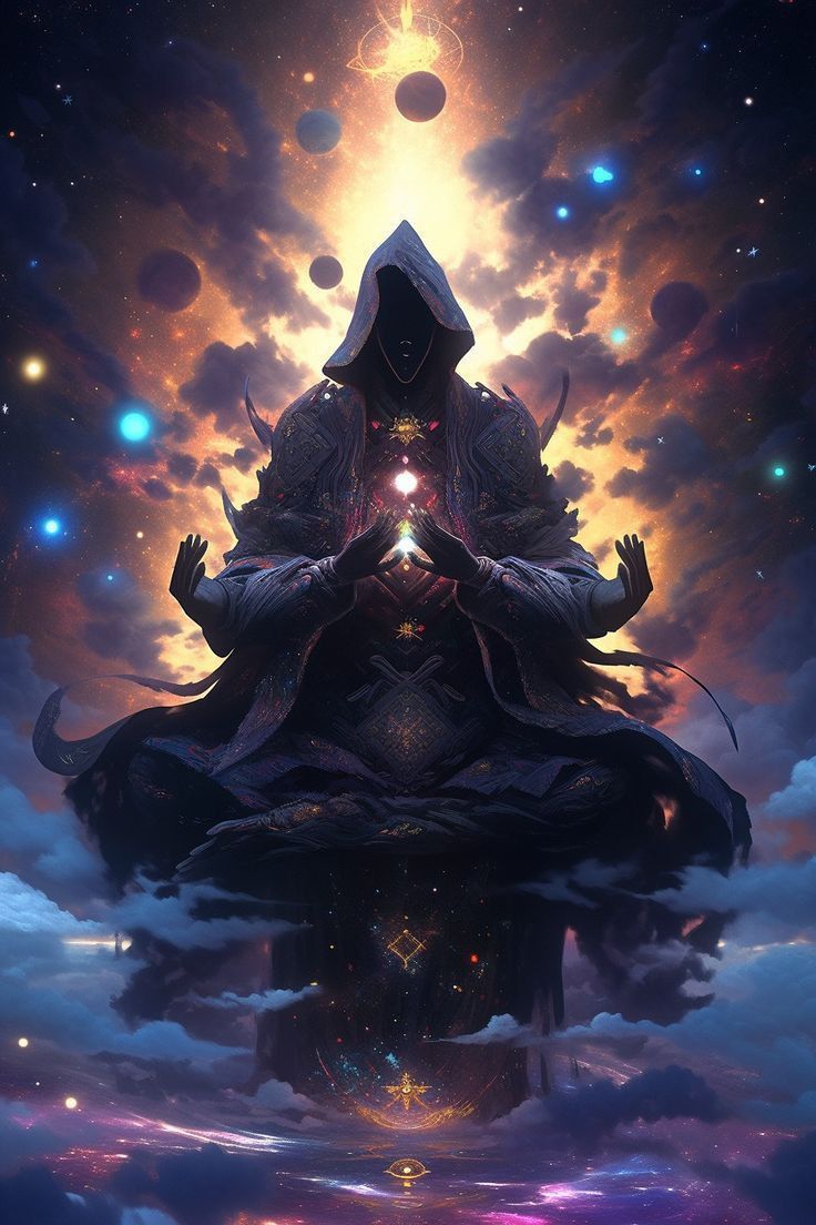 736x1104 Cosmic magician. Galaxy wizard, Cosmic god wallpaper, Dark fantasy art
