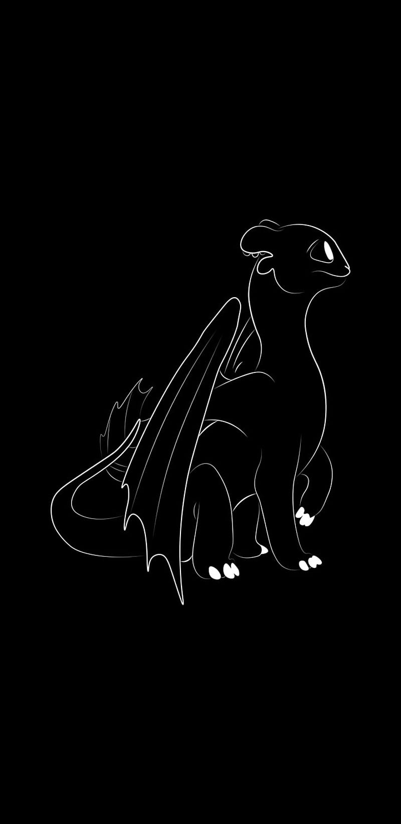 800x1644 Light Fury, black, white, HD phone wallpaper
