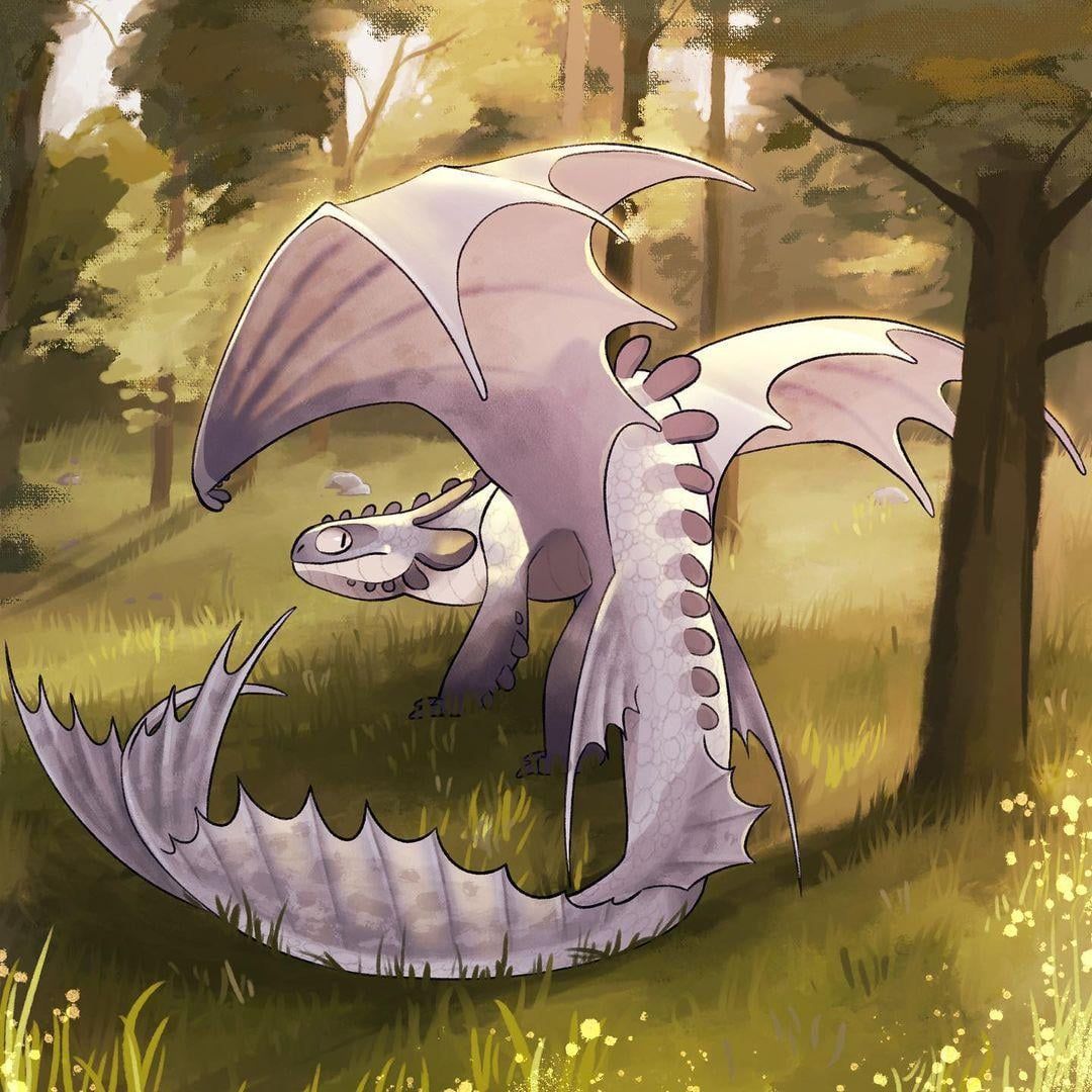 1080x1080 Dragon Light Dark Fury Night Fury Wallpaper 4K, Light Fury