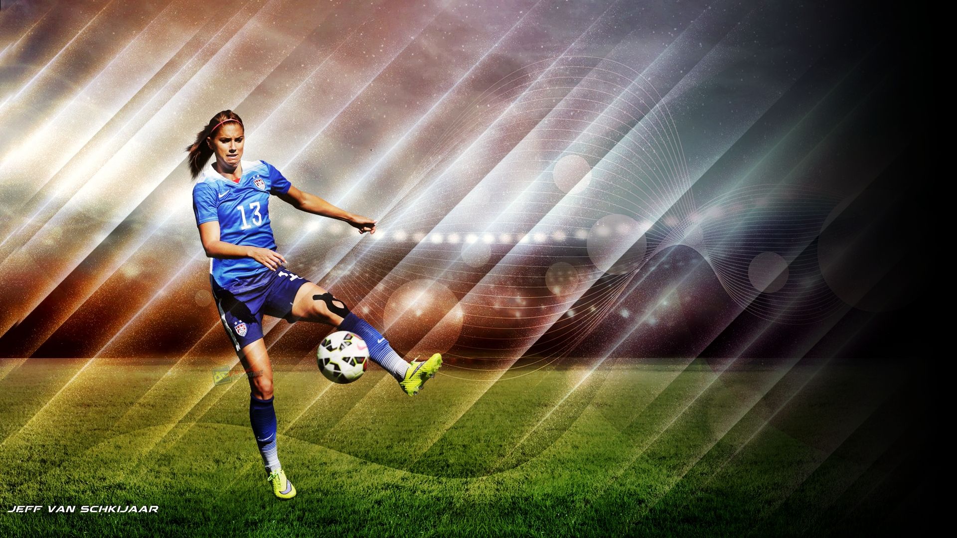 1920x1080 Desktop wallpaper: Sports, Alex Morgan, American, Soccer 4K free download for PC. 503672