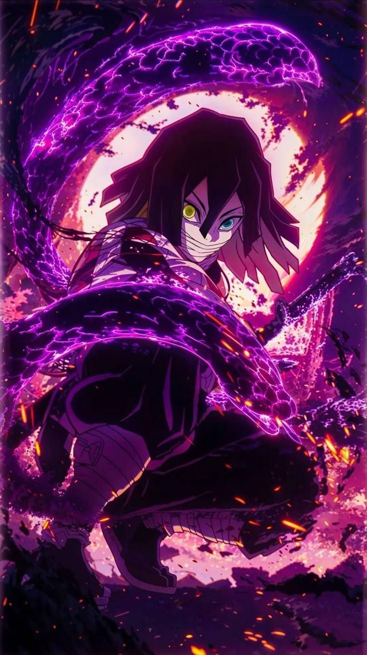 736x1313 Obanai Demon Slayer Wallpaper