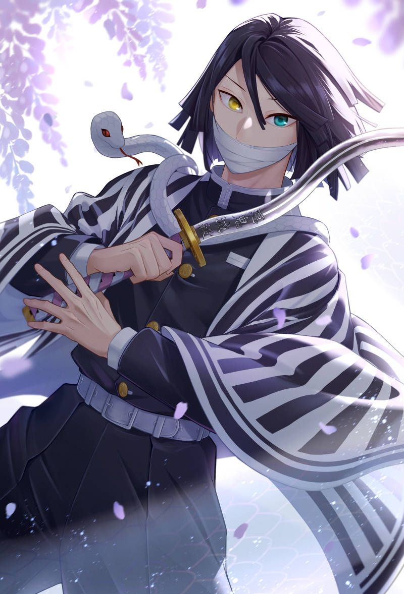 800x1178 Obanai Iguro With Curved Sword Wallpaper
