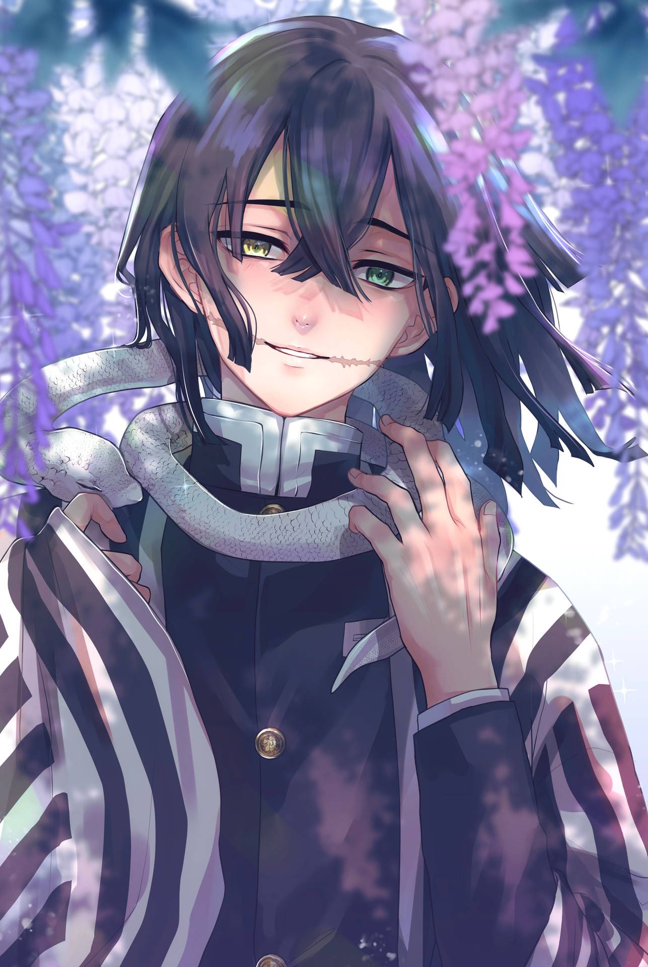1287x1920 Download free Obanai Iguro With Face Scar Wallpaper