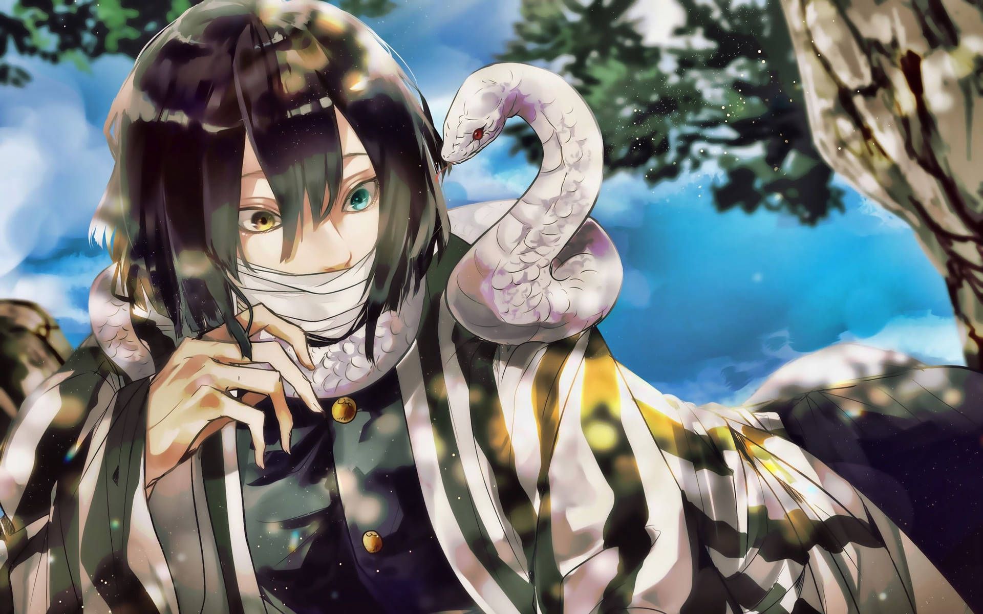 1920x1200 Download free Obanai Iguro With Pet Snake Wallpaper