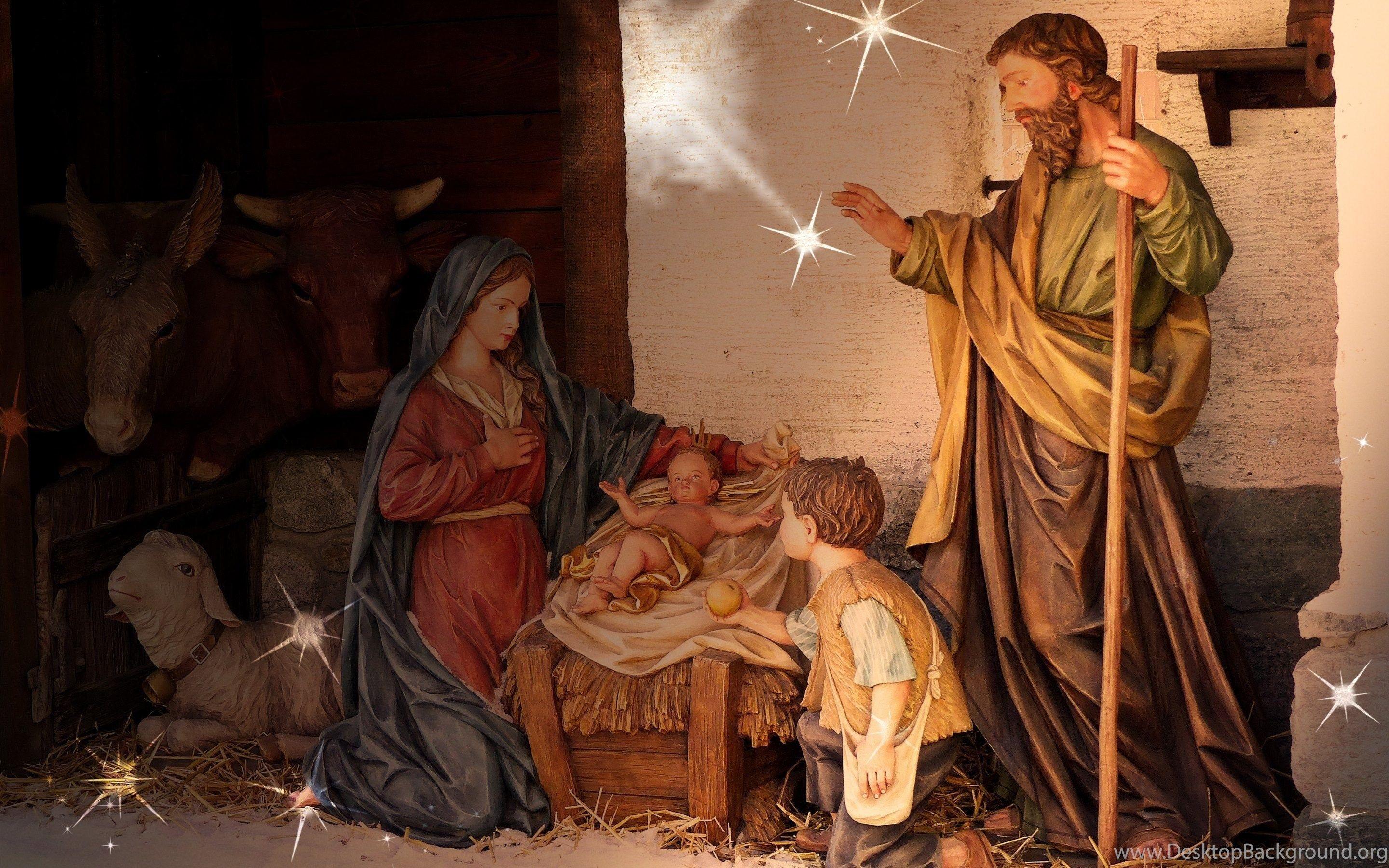 2880x1800 Birth Of Jesus Scene At Every Christmas Wallpaper - HD Wallpaper Desktop Background