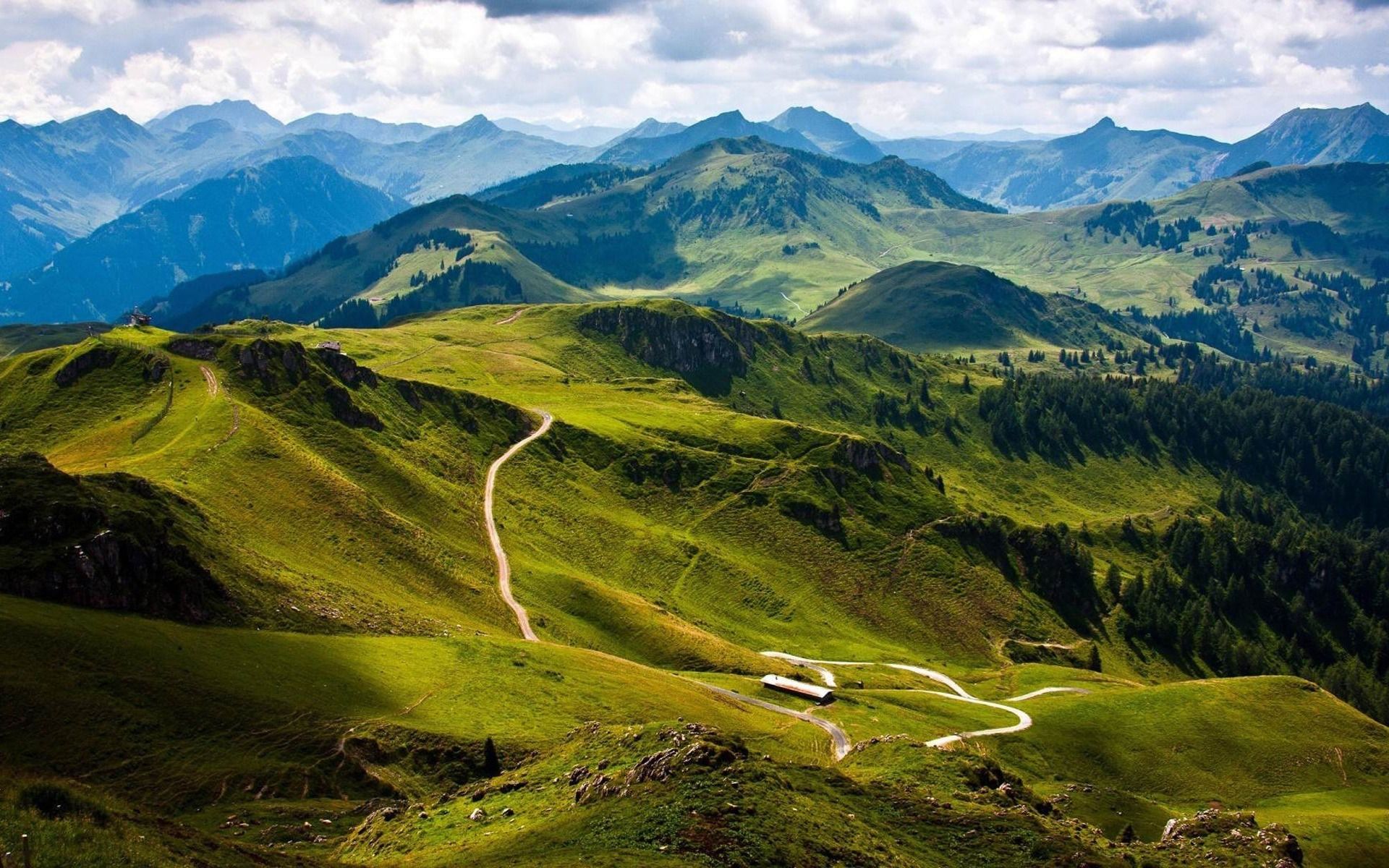 1920x1200 Road In The Mountains Natural Scenery Widescreen Wallpaper