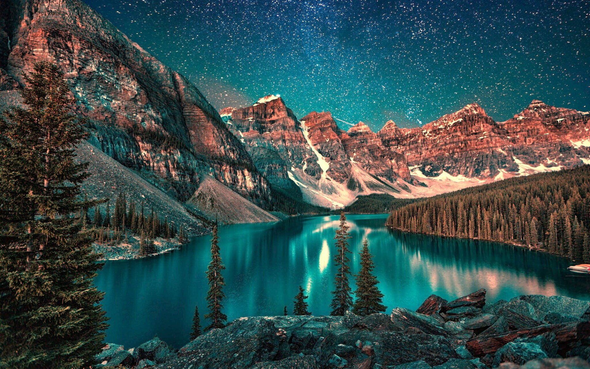 1920x1200 Majestic Mountain Nights: HD Nature Escapex1200