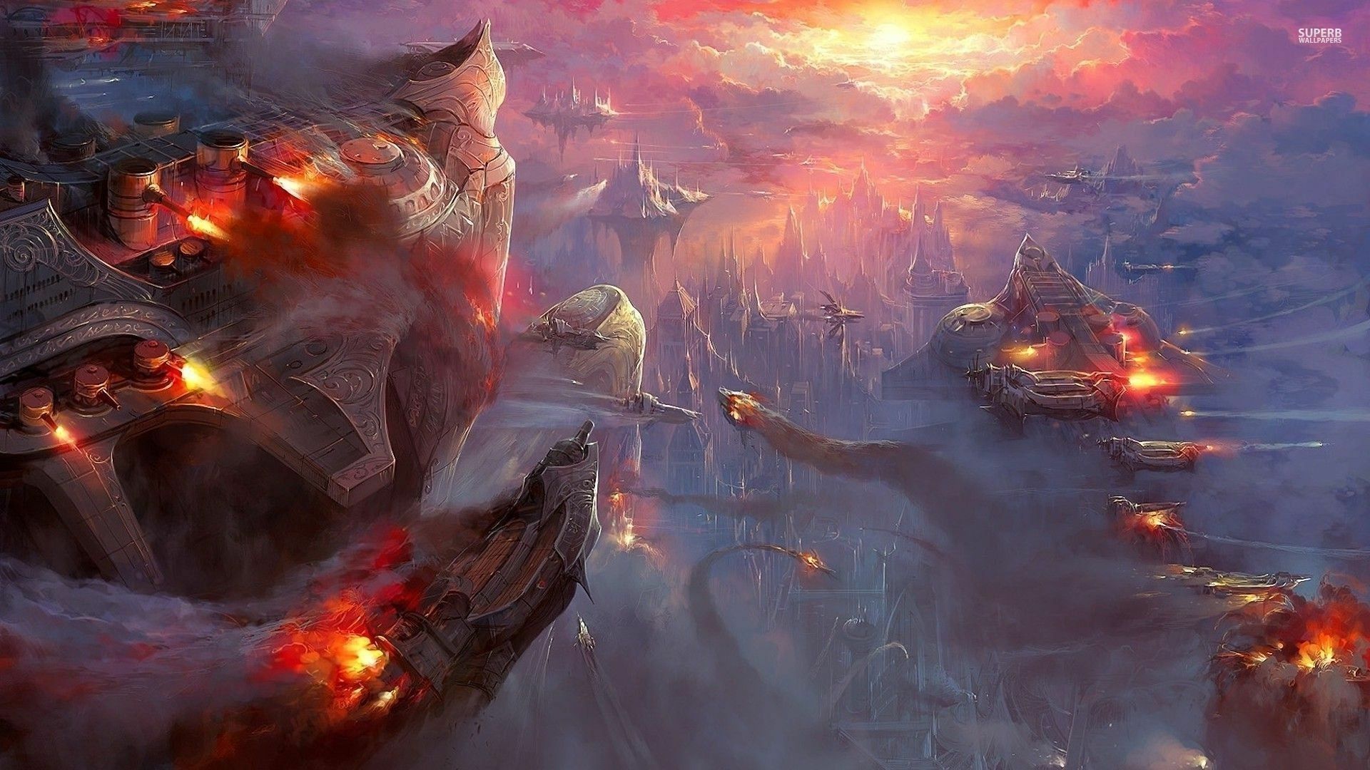 1920x1080 Epic Sci Fi Battle HD: Clash Of Futuristic Titansx1080