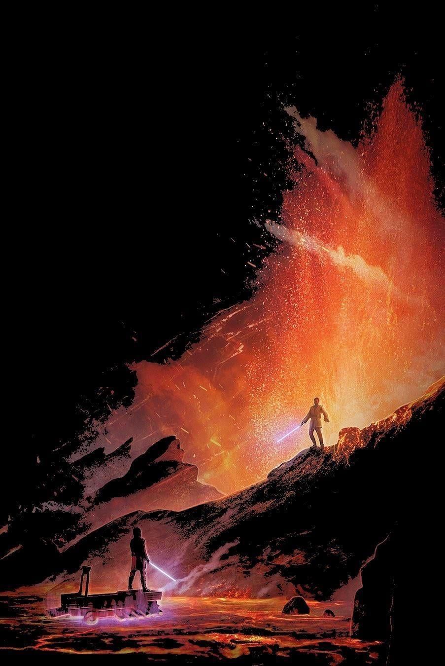 903x1350 Anakin Vs Obi Wan Wallpaper (Battle Of The Heroes)