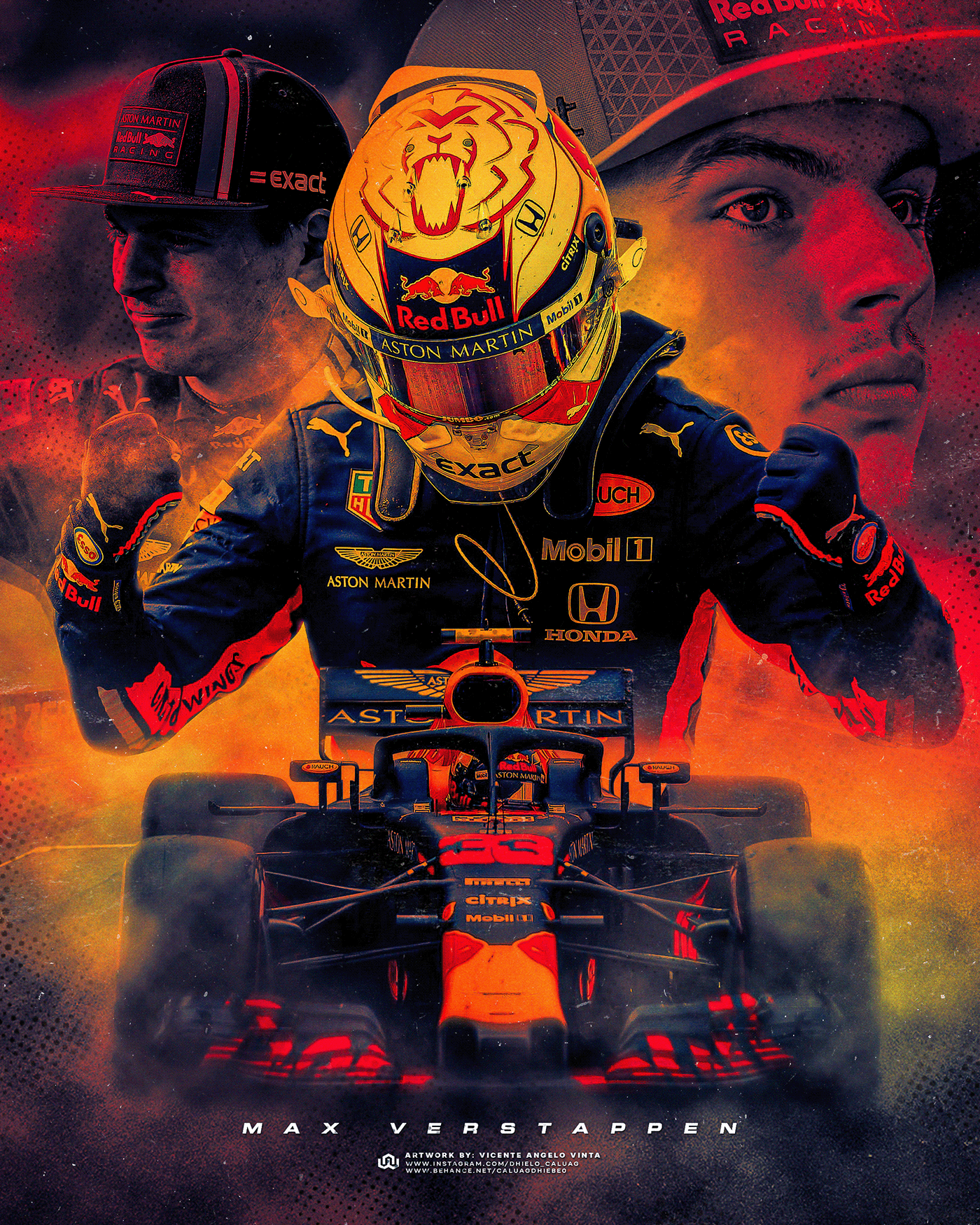 1400x1750 Formula 1. Max Verstappen. Red Bull Racing Honda (1). Image - Behance