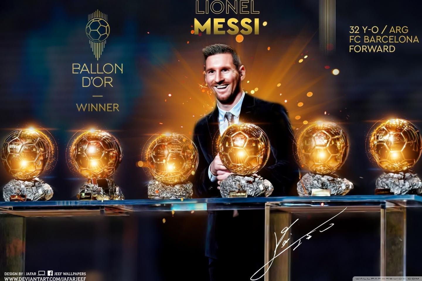 1440x960 Messi Ballon D'Or Wallpaper