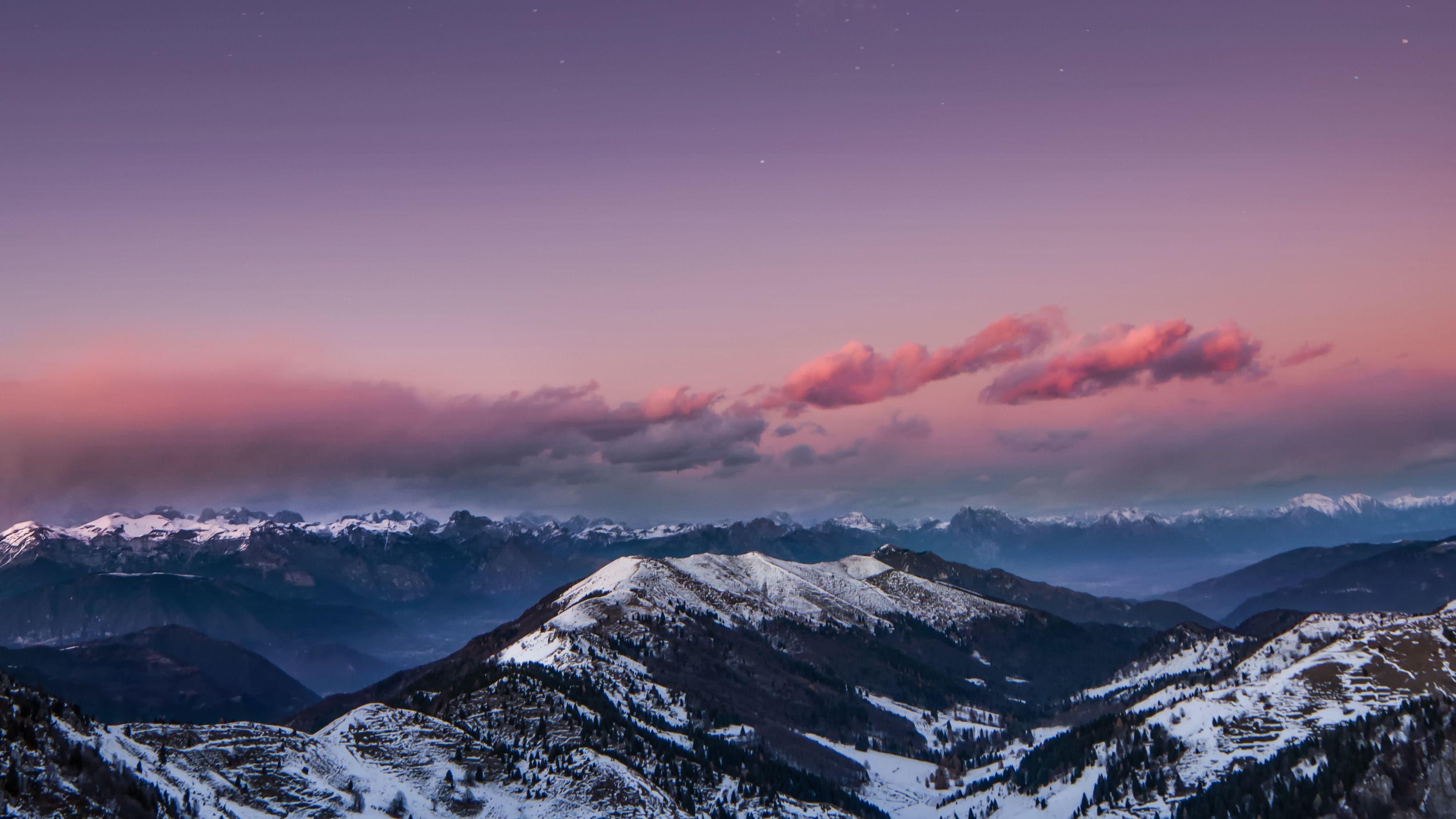 4000x2250 Mountains Starry Sky Night Snow Dolomites Italy 4k, HD Nature, 4k Wallpaper, Image, Background, Photo and Picture