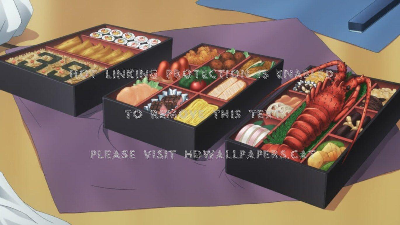 1370x770 sushi object bento prawn box anime lovely