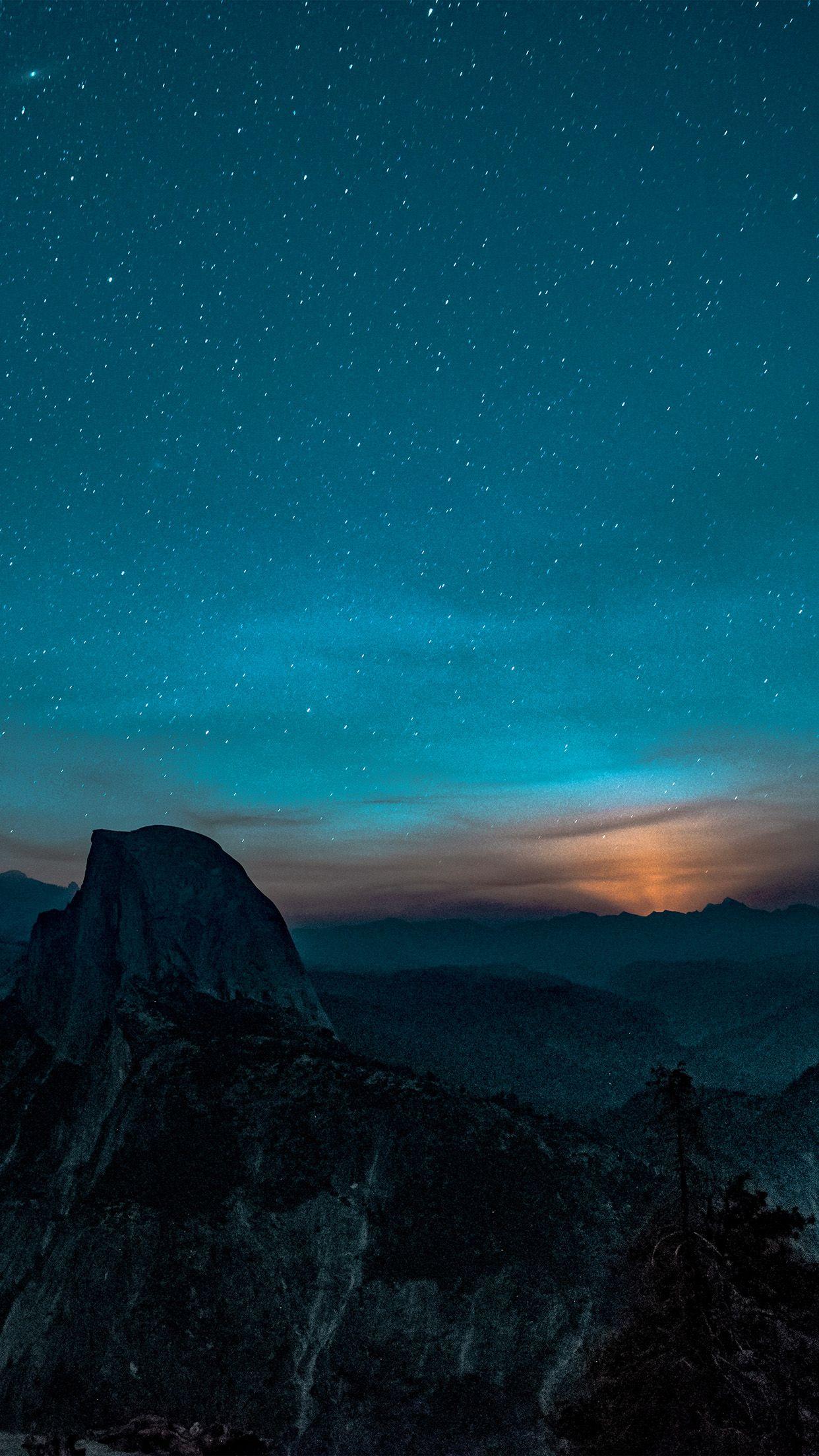 1242x2208 iPhone X wallpaper. mountain night sky star space nature
