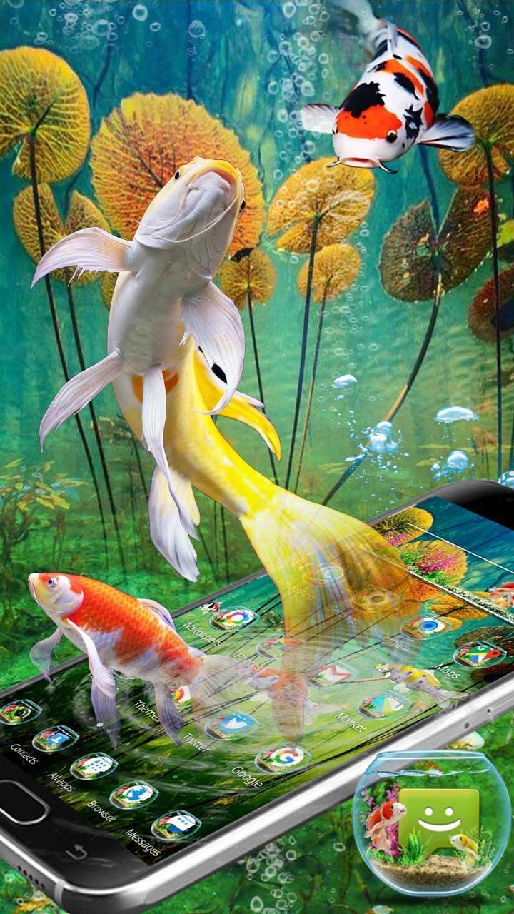 720x1280 3D Aquarium Japaneses Koi Fish for Android