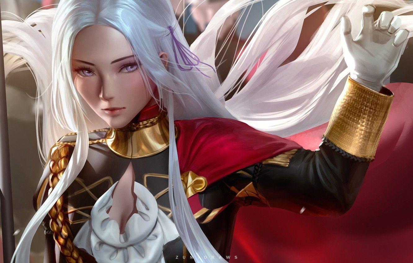 1332x850 Wallpaper look, girl, Fire Emblem, Fire Emblem: Three Houses, Edelgard image for desktop, section игры
