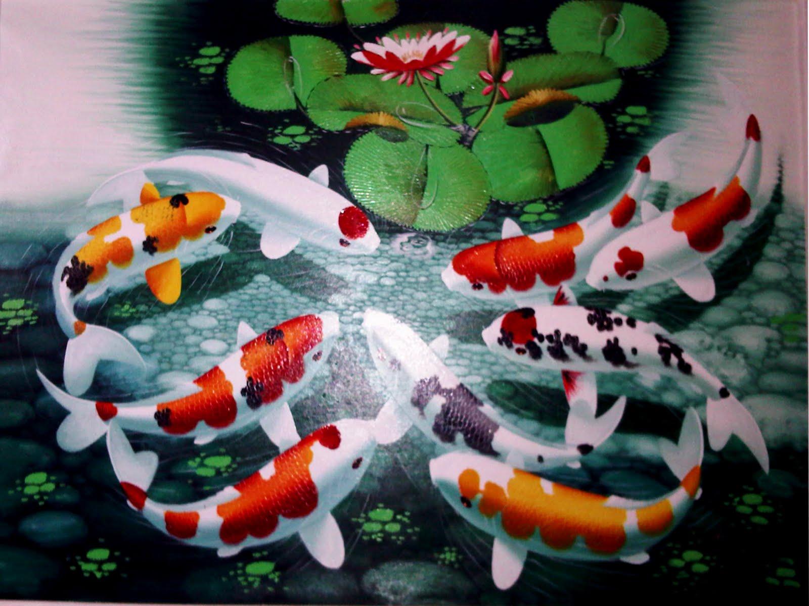 1600x1200 Lukisan Ikan Koi Wallpaper