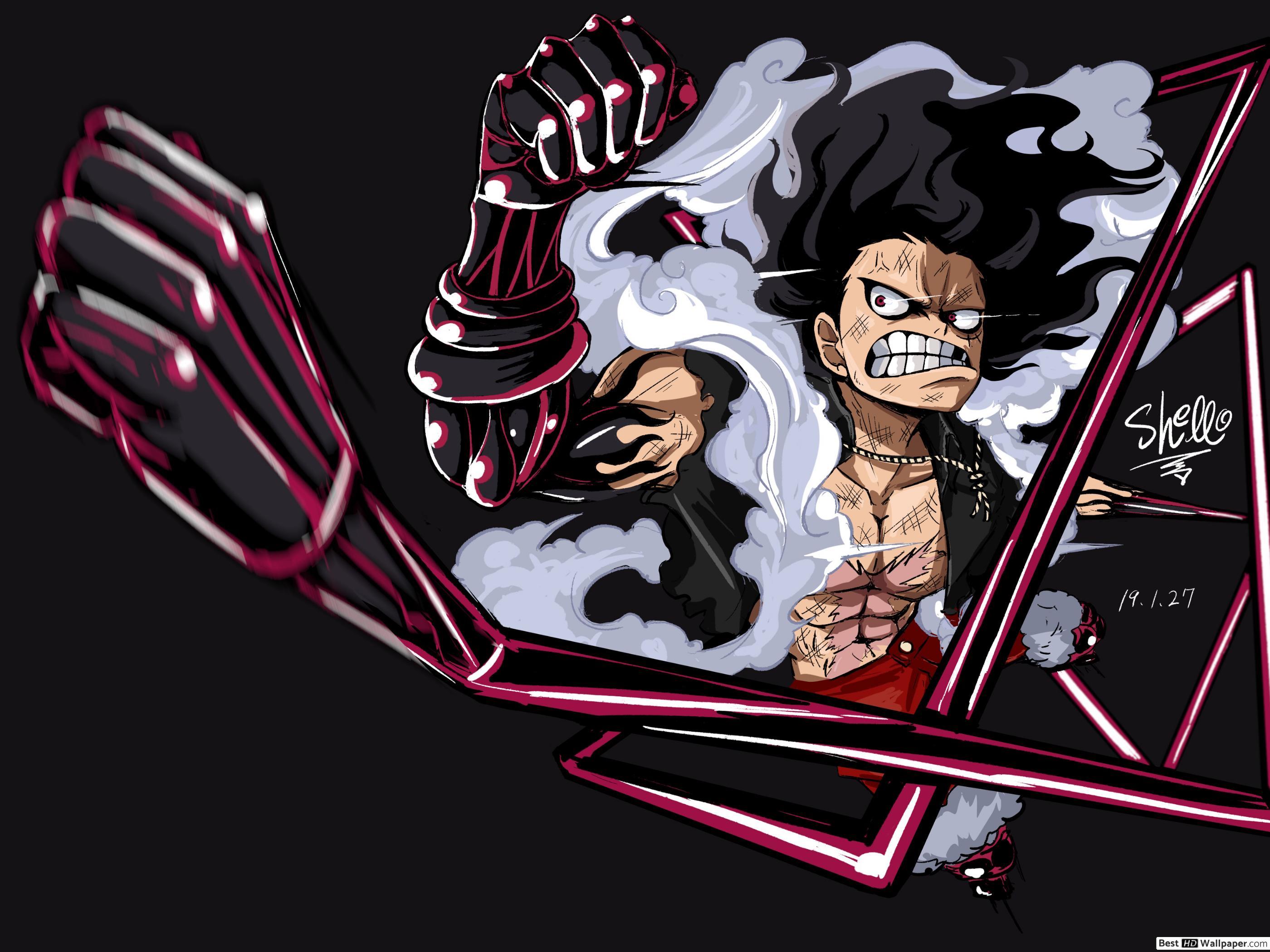 2800x2100 One Piece D. Luffy Gear Four Snakeman HD wallpaper download