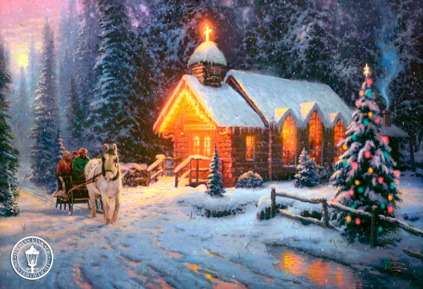 1365x932 Thomas Kinkade Christmas Wallpaper Gallery Kinkade Paintings Christmas HD Wallpaper