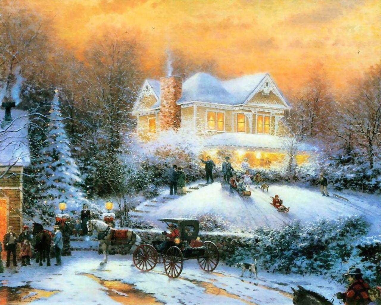 1280x1024 Free Thomas Kinkade Wallpaper For Desktop