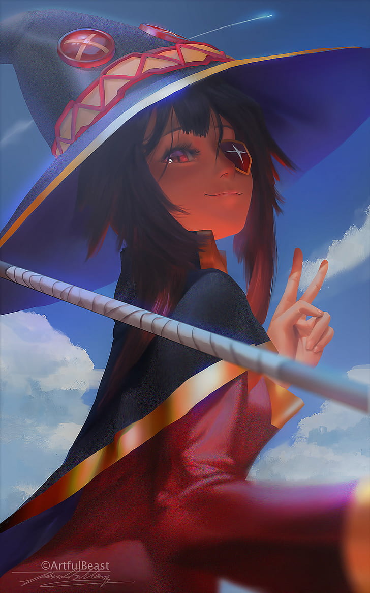 728x1165 HD wallpaper: Kono Subarashii Sekai ni Shukufuku wo!, anime girls, brunette