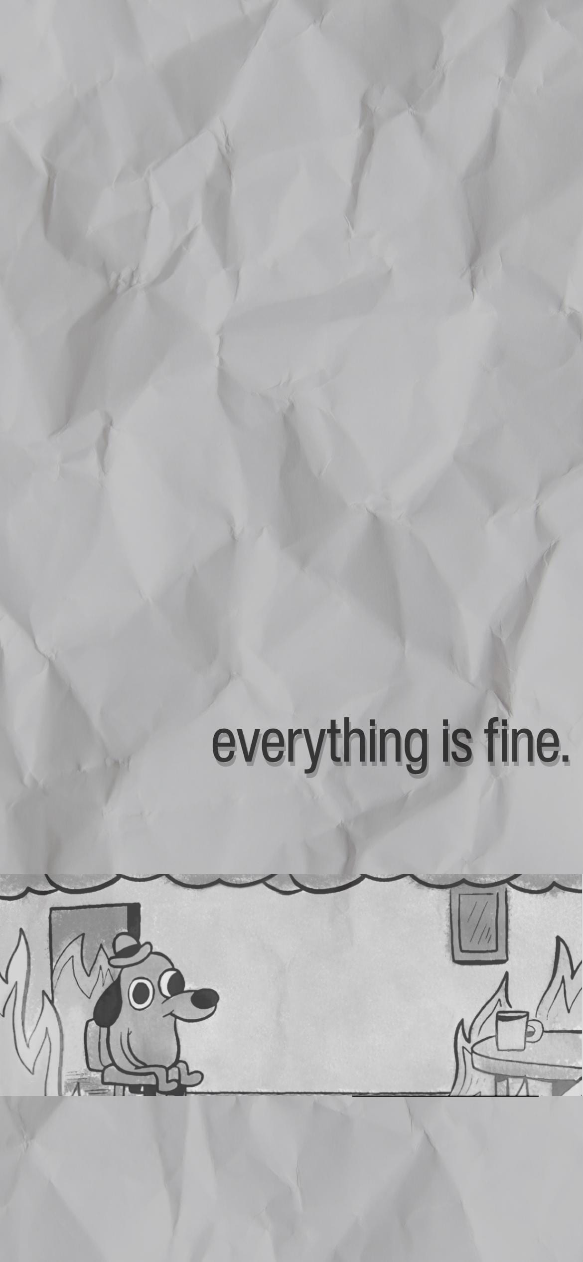 1170x2532 Everything is Fine Meme Wallpaper. Office Humor iPhone Background. Minimalist Digital Download