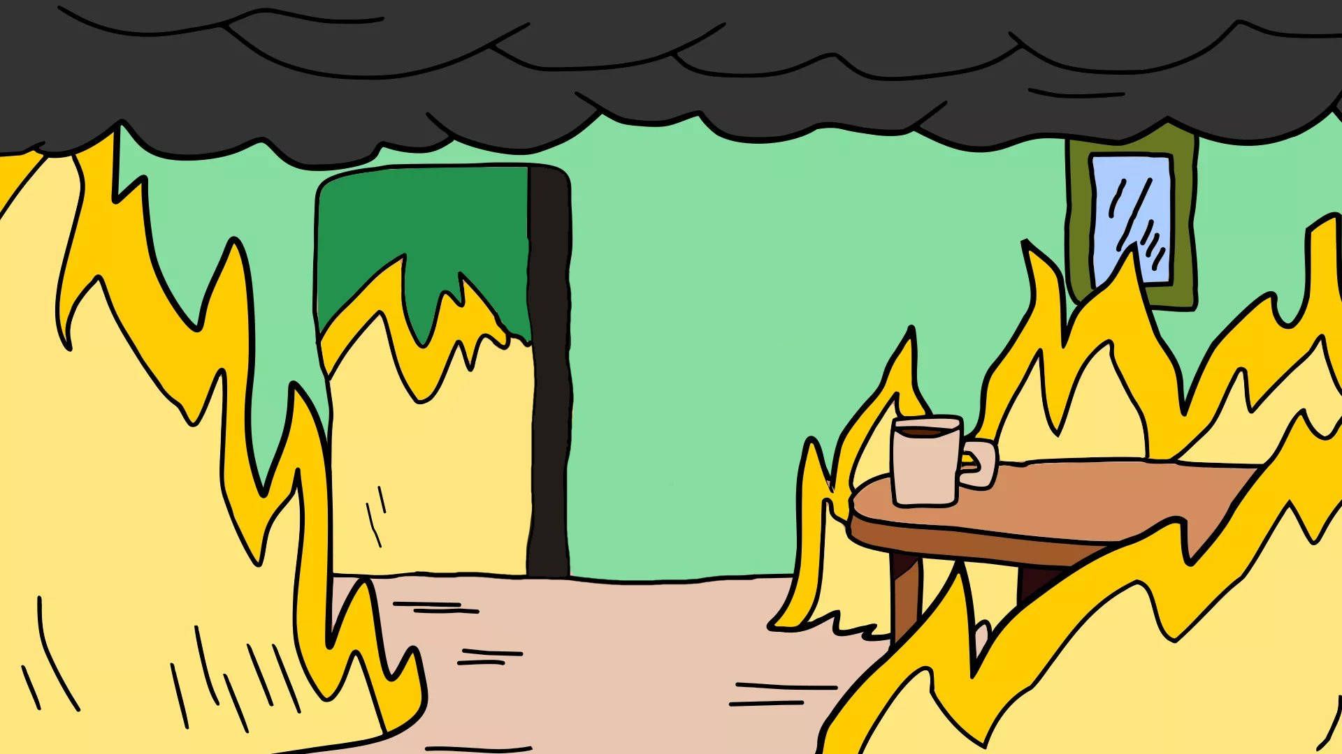 1920x1080 Download This Is Fine Meme Zoom Background Wallpaper
