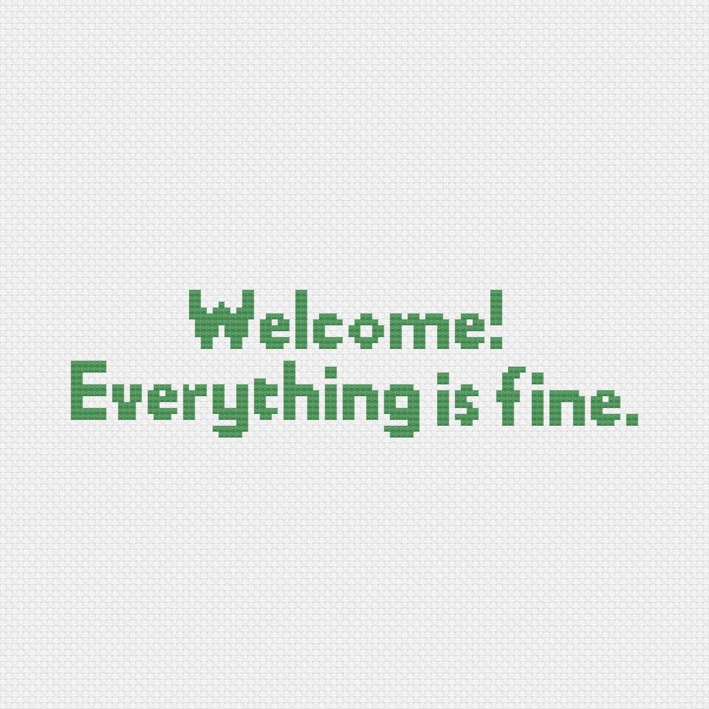 1024x1024 Everything is Fine' The Good Place Cross Stitch Pattern