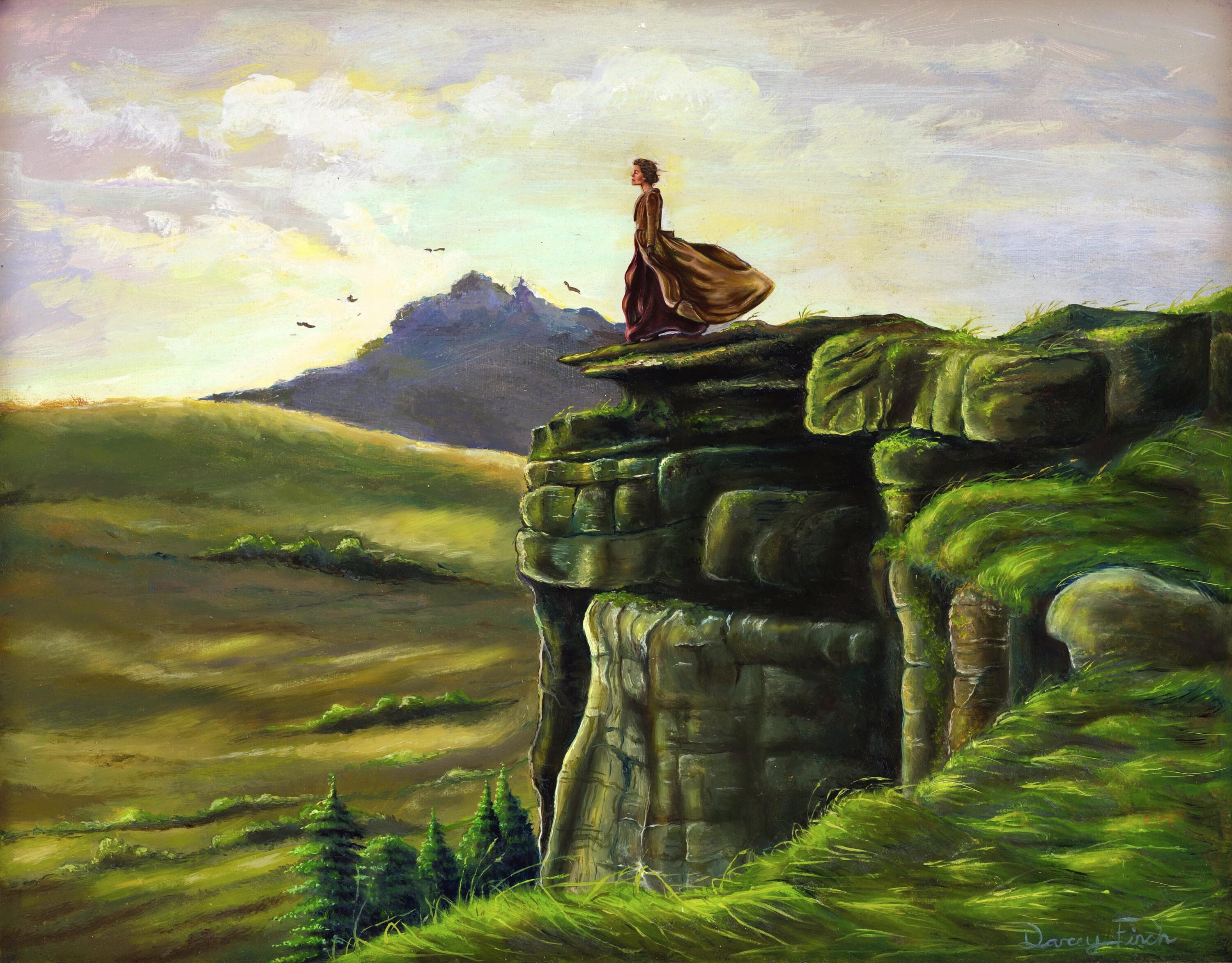 3000x2344 Lizzie on Top of the World. Pride and Prejudice 2005. Elizabeth Bennet Inspired Oil Painting Print