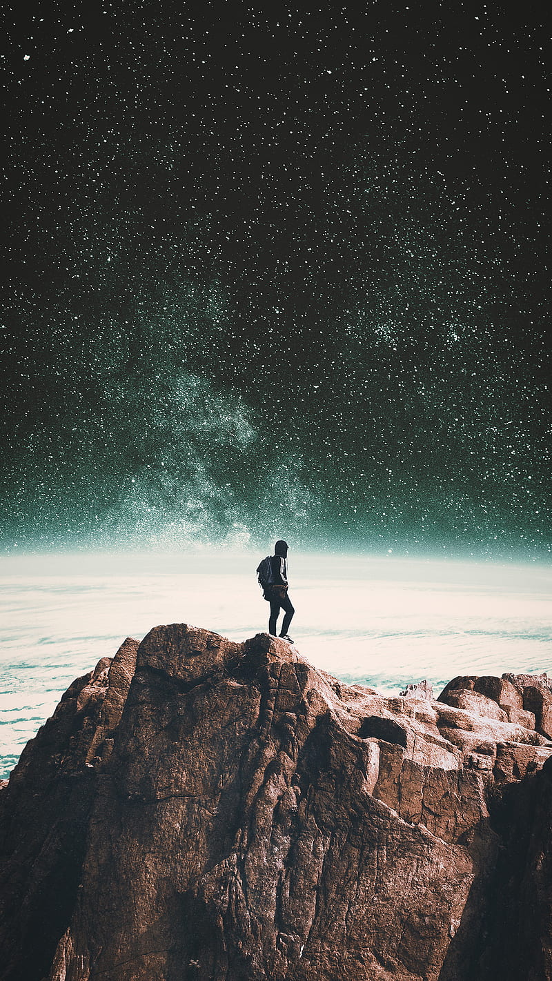 800x1422 Lonely At The Top, Taudalpoi, adventure, collage, collage artist, digital, digital artist, HD phone wallpaper