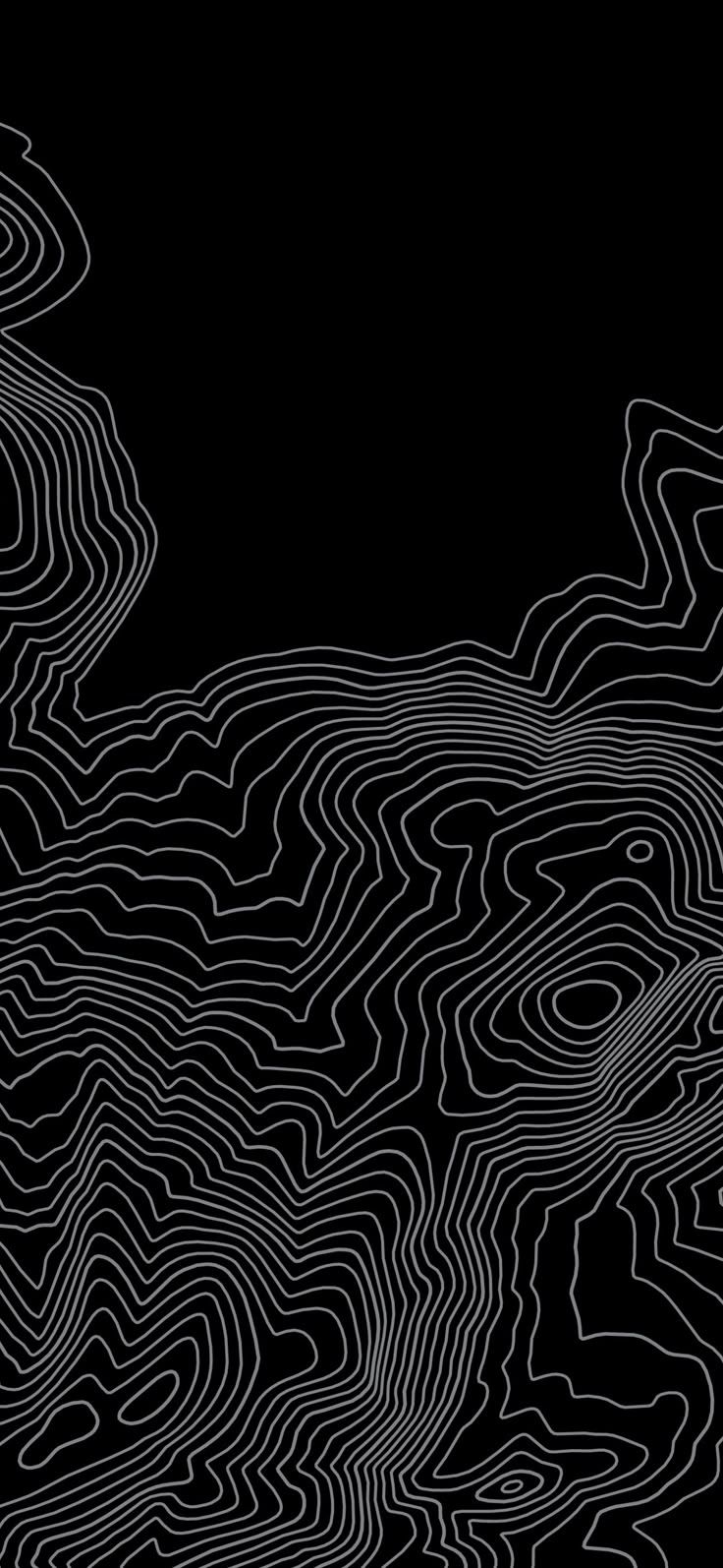 736x1594 Graphic wallpaper with abstract black and white background. Wallpaper topo, Design on black background, Dark