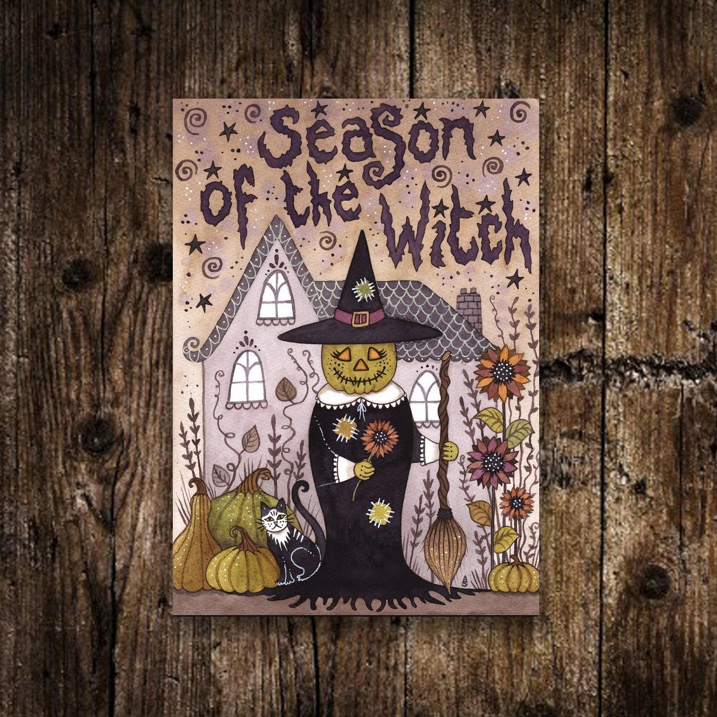 1445x1445 Antique All Hallows Eve Prints Oldish Vintage Happy All Hallows' Eve Art Board Print