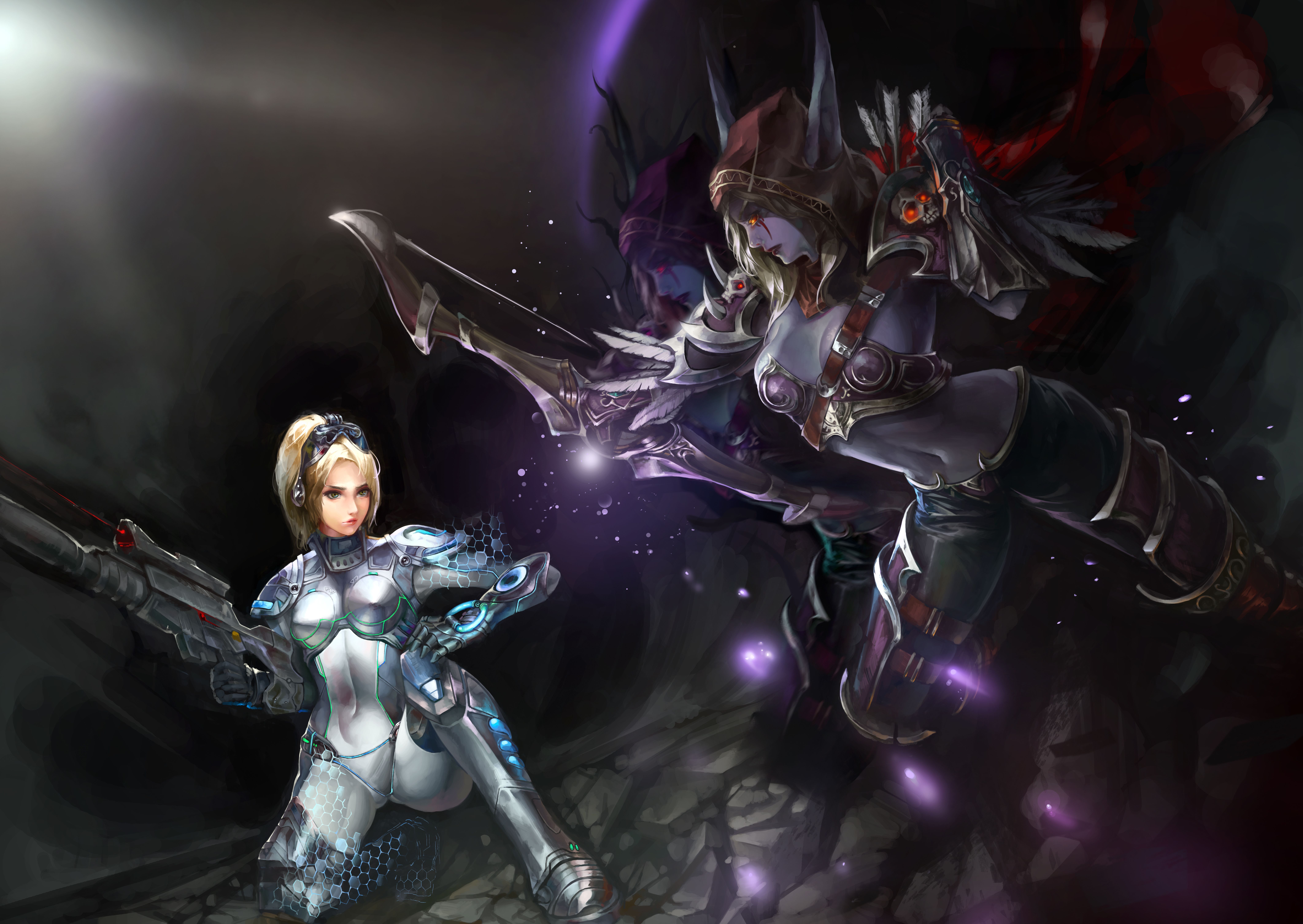 8494x6023 Wallpaper starcraft, warcraft, Nova, Sylvanas, Heroes of the Storm, nova terra, Banshee Queen, Dominion Ghost for mobile and desktop, section игры, resolution 8494x6023