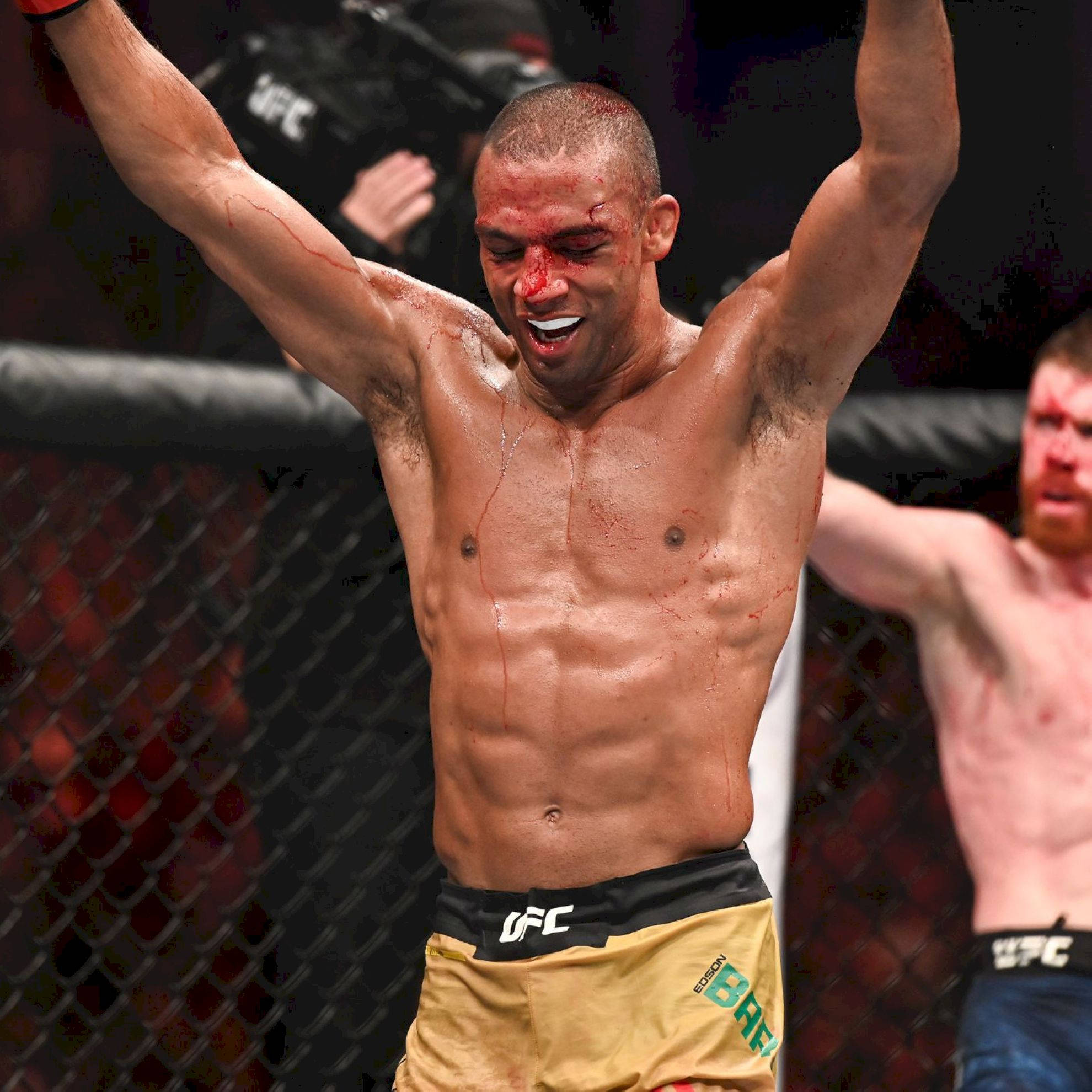 1980x1980 Download Edson Barboza Smiling With Bloody Nose Wallpaper