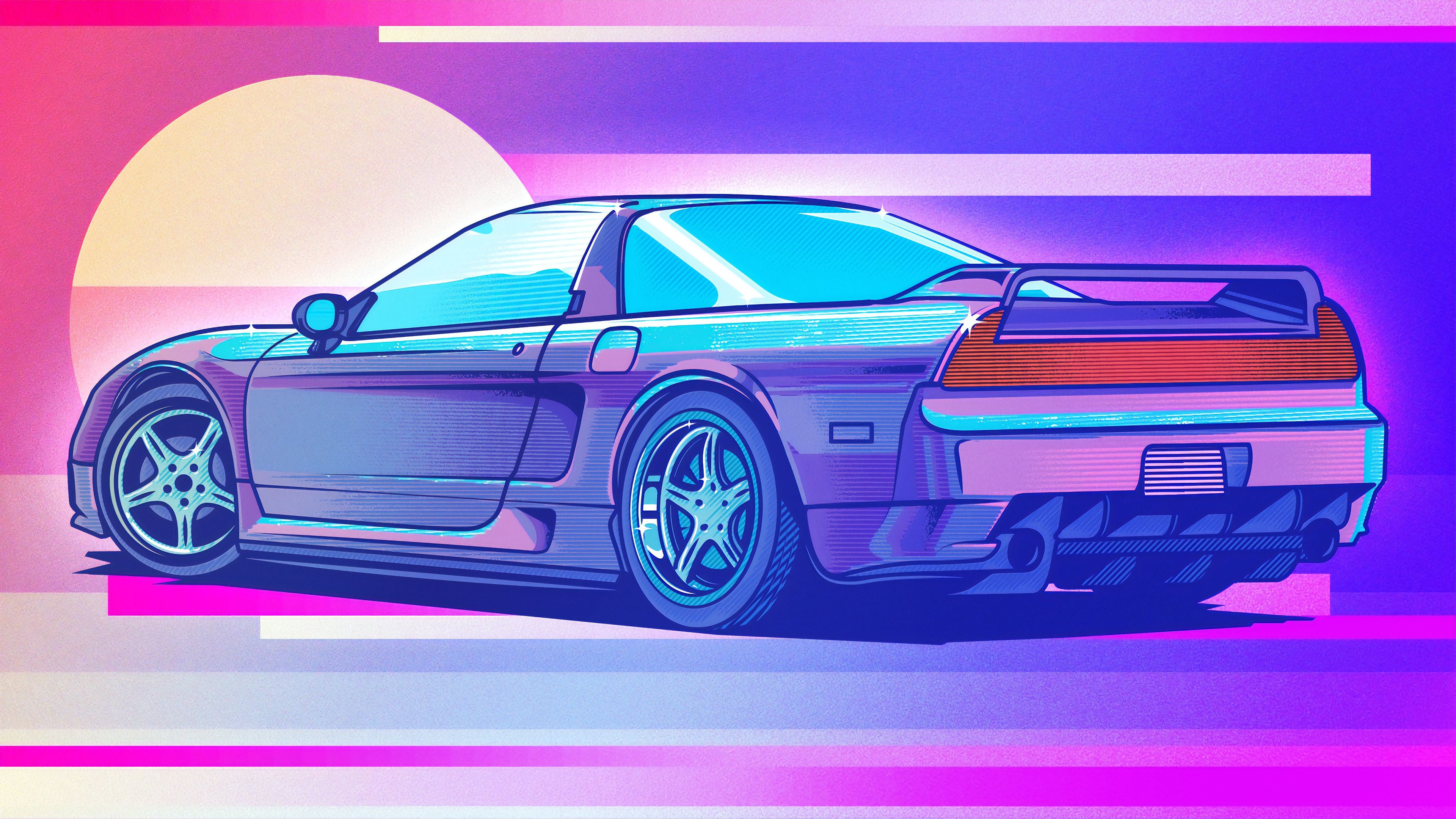3840x2160 Honda Nsx Retrowave Art 4k Wallpaper, HD Cars Wallpaper, 4k Wallpaper, Image, Background, Photos and Picture