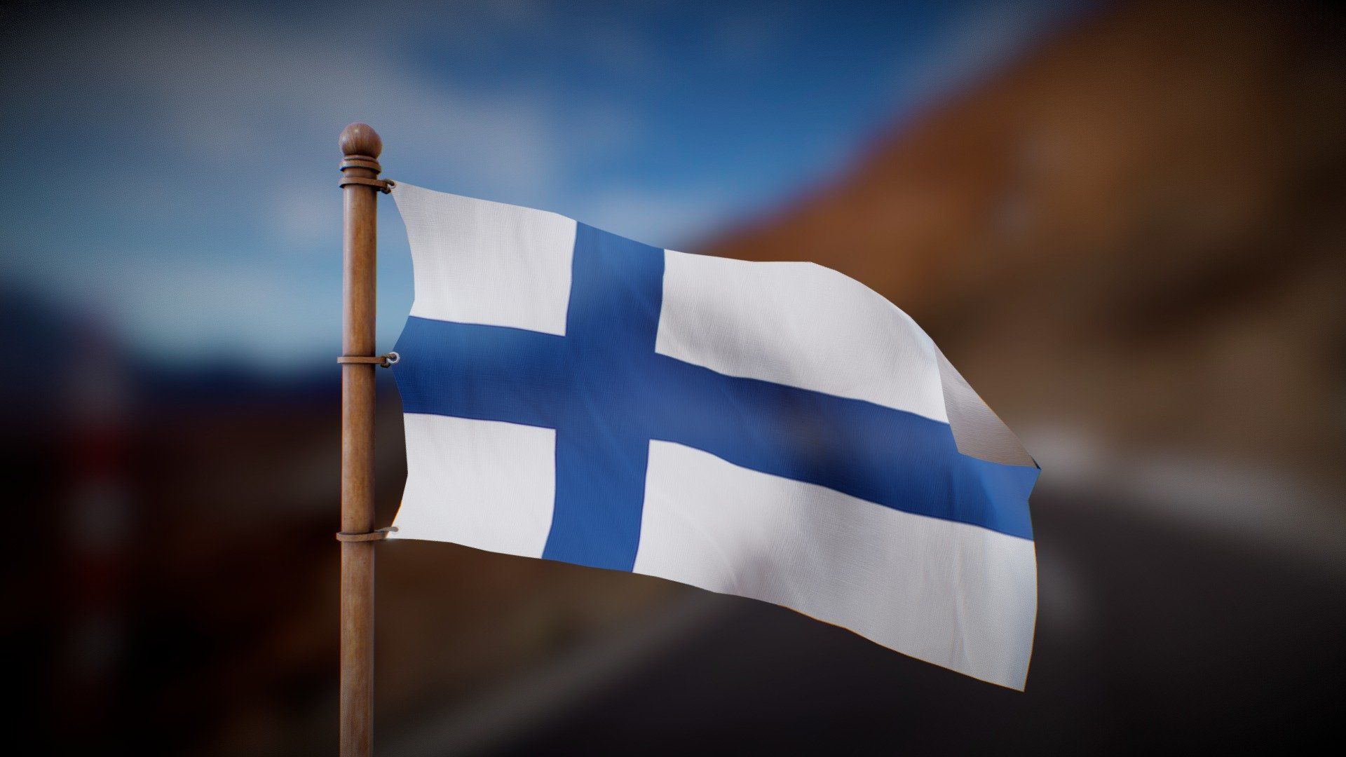 1920x1080 Flag of Finland Animated Loop model by Deftroy [253680a]