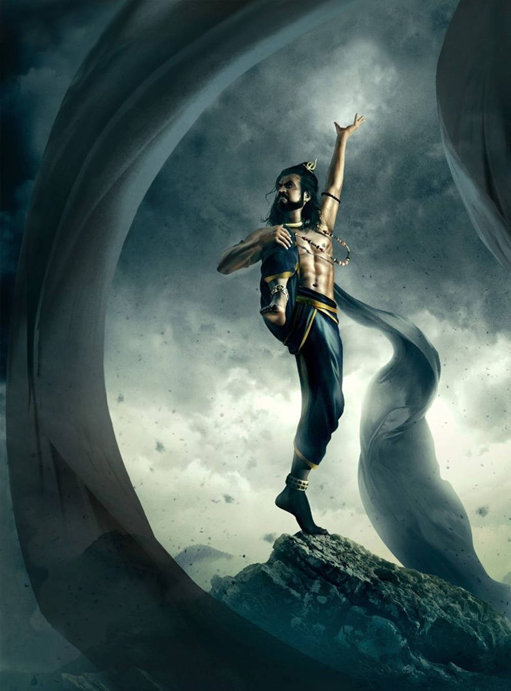 1000x1353 Shiv Tandav Dancing With Ribbons Wallpaper
