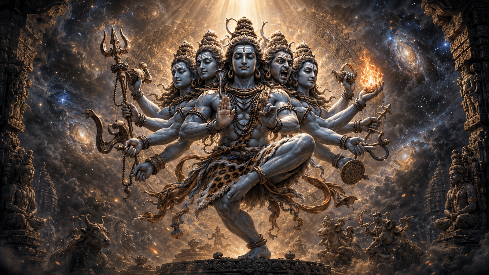 1600x900 Majestic Shiva Tandava Wallpaper HD Background Download