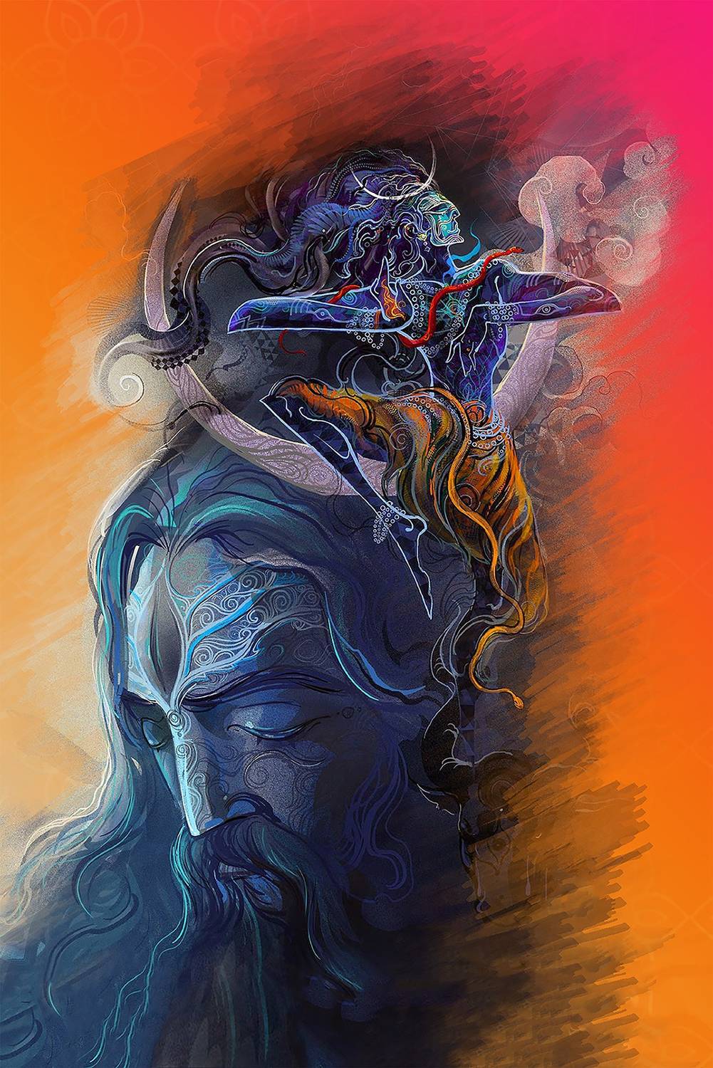 1001x1500 Lord Shiva tandav Original Artwork Posters. HD Poster for Wall Decor (300GSM Thick Paper, Gloss Laminated) Paper Print, Art & Paintings, Decorative, Pop Art posters in India