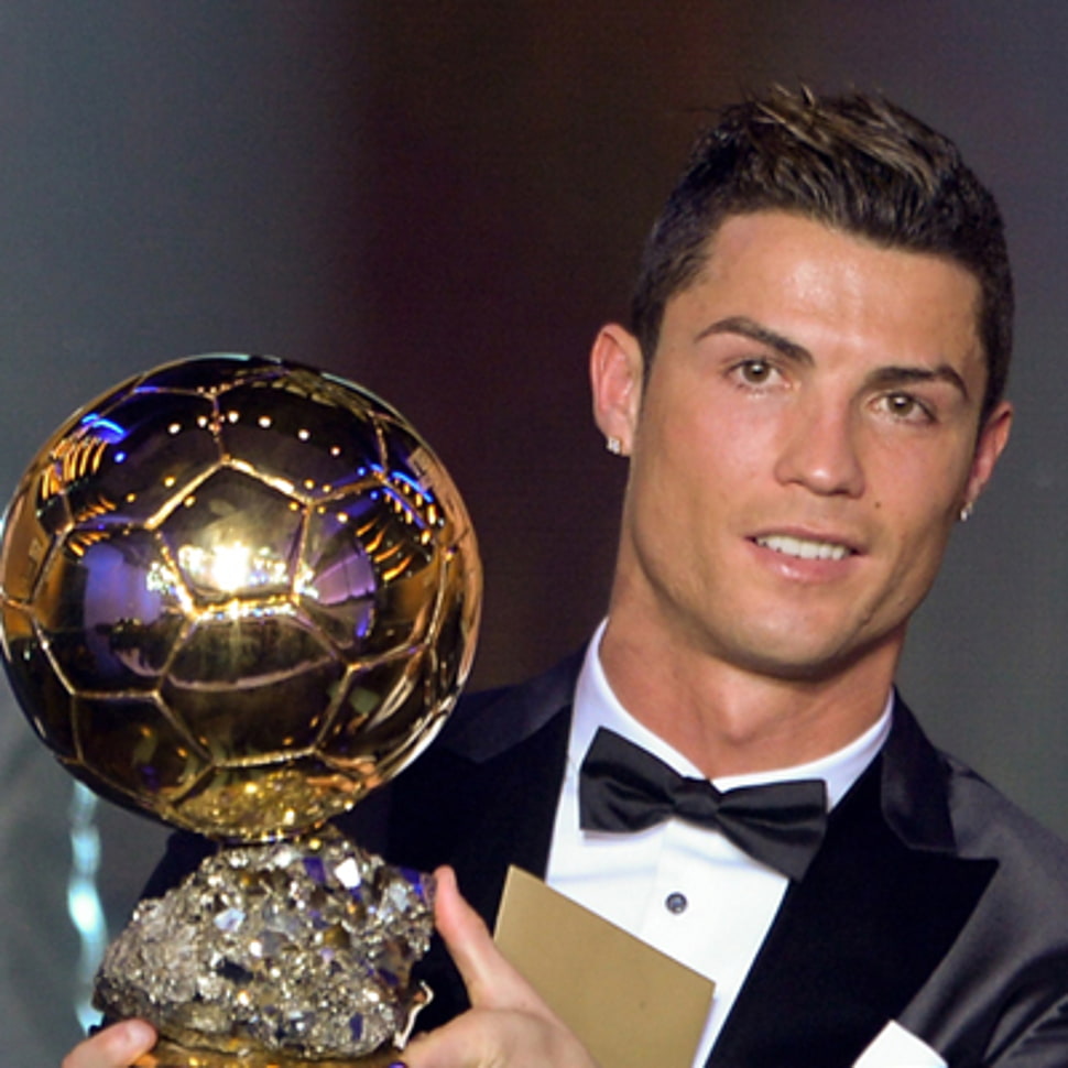 970x970 Christiano Ronaldo holding trophy HD wallpaper