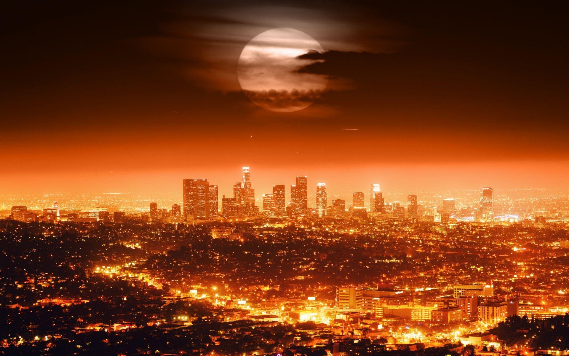 1920x1200 Los Angeles Skyline At Night California Wallpaper