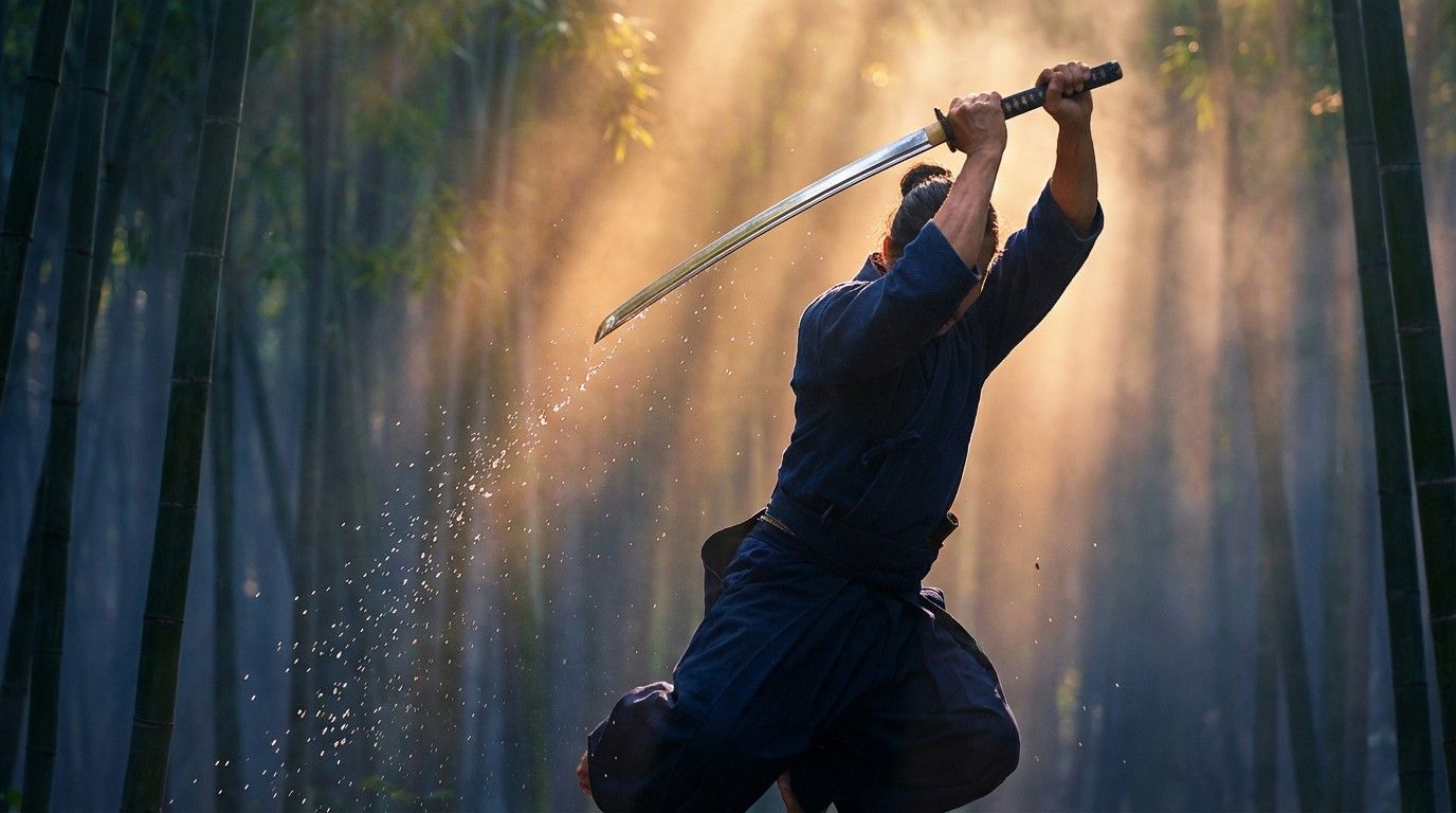1376x768 Download Three Blade Warrior Image, Katana, Warrior