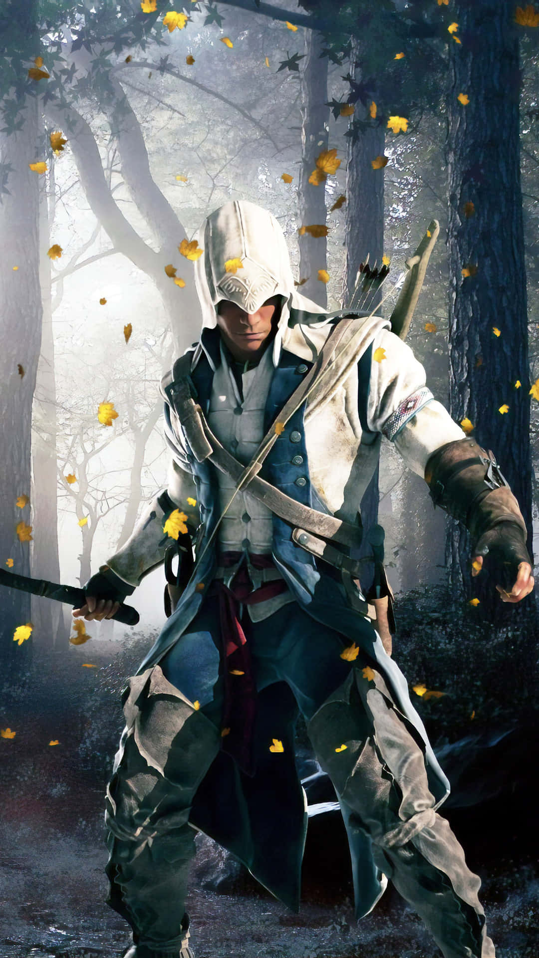 1080x1920 Download free Assassin's Creed Iii Man With A Sword In The Woods Wallpaper
