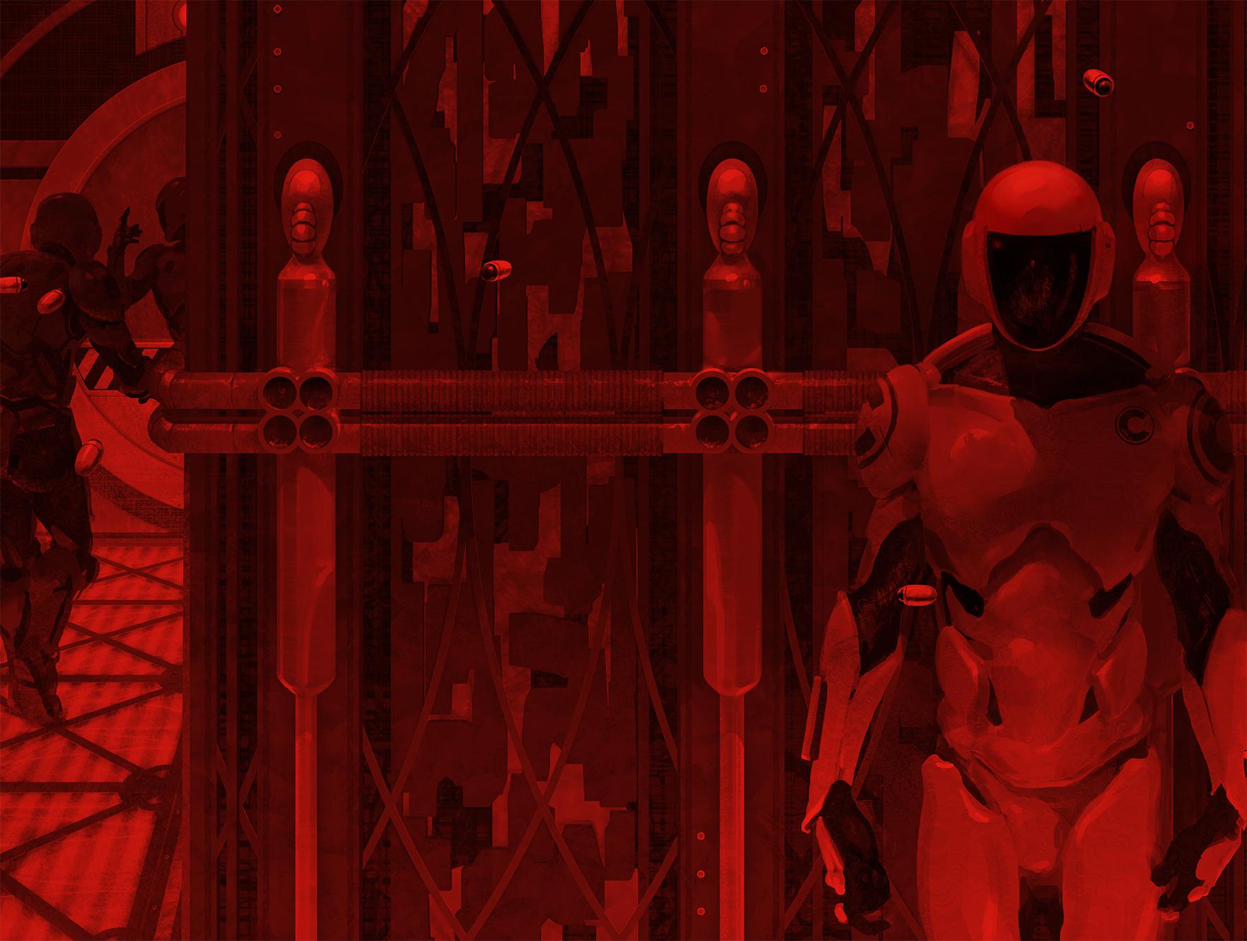 1764x1332 Murderbot artwork for the Subterranean Press omnibus edition fun to do! Also available as prints for 7 days on image :)