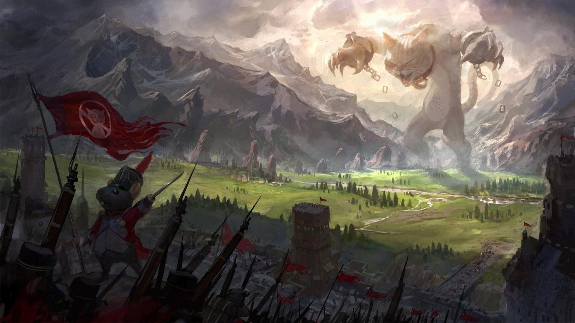 1920x1080 Free Cat Fantasy High Quality Wallpaper Id On Titan Concept Art