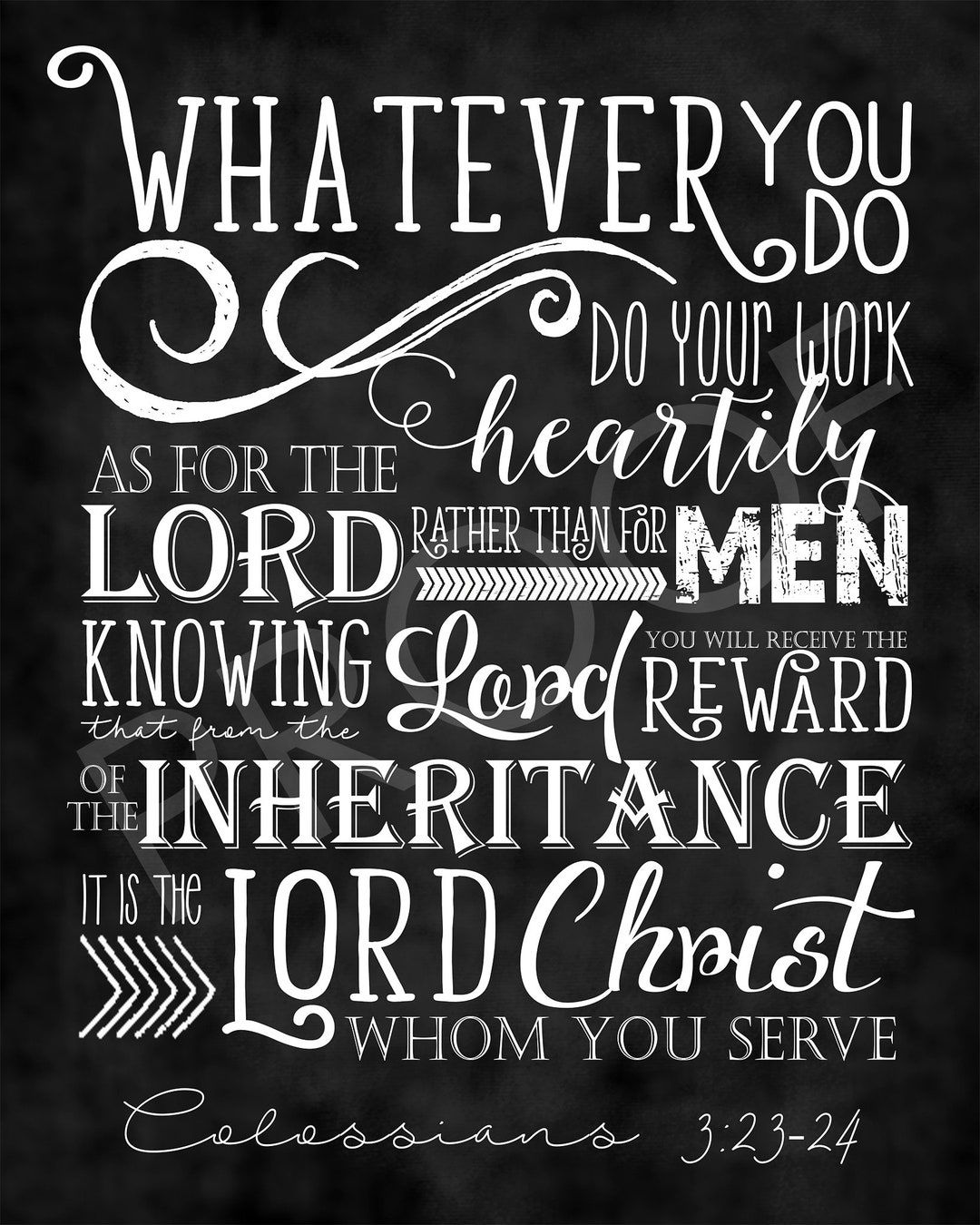 1080x1350 Scripture Art 3:23 24 Chalkboard Style