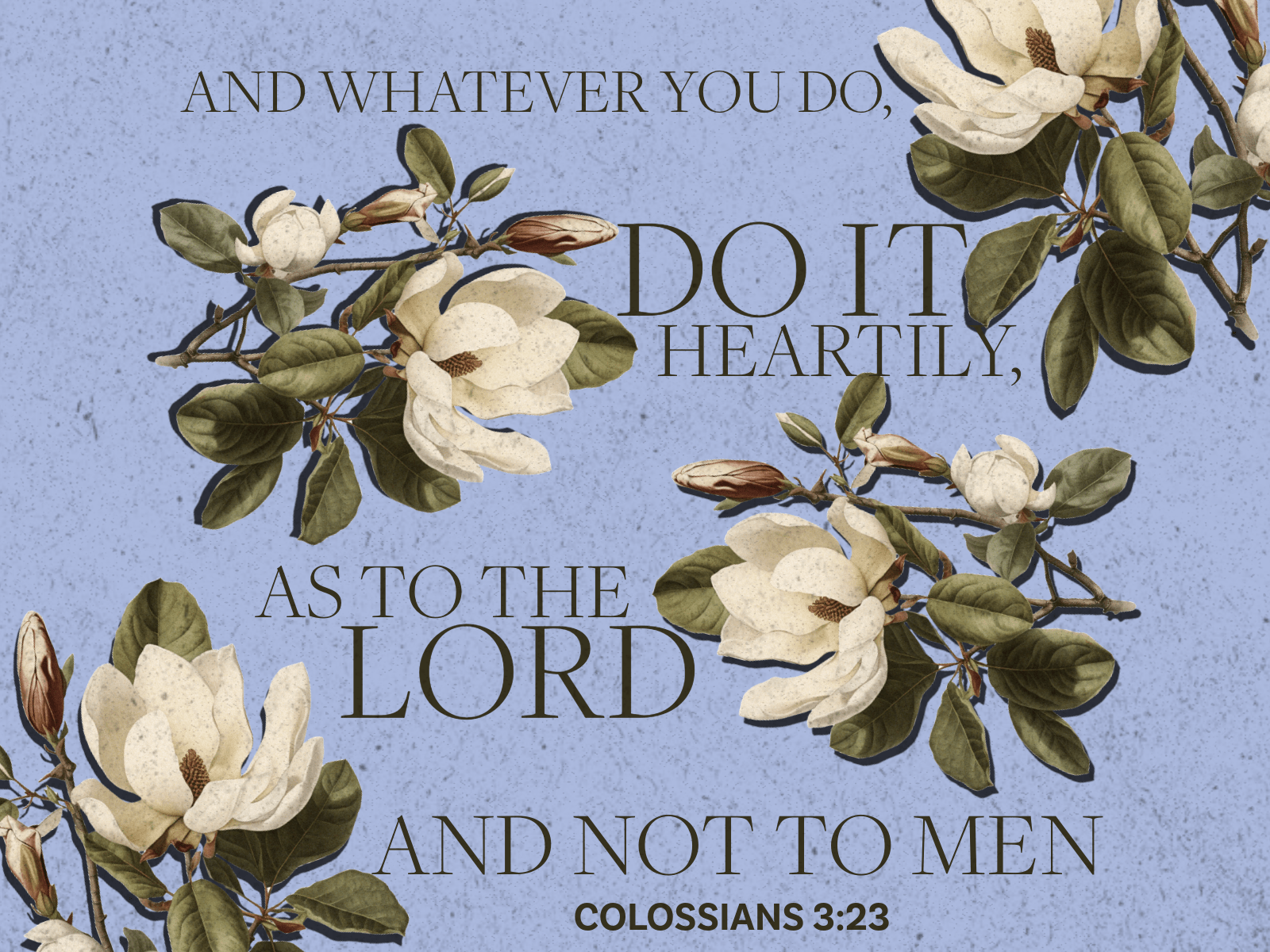 1600x1200 PCM Design Challenge. Colossians 3:23 by Iris on Dribbble