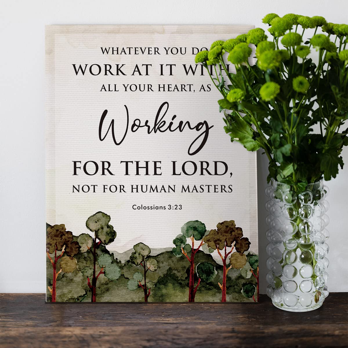 1200x1200 Bible Verse Colossians 3:23 Canvas Poster Whatever You Do Work at It with All Your Heart Scripture Print Painting for Christian Home Office Wall Art Decoration 11.5 x 15 inch (Framed) : Amazon.ae: Home