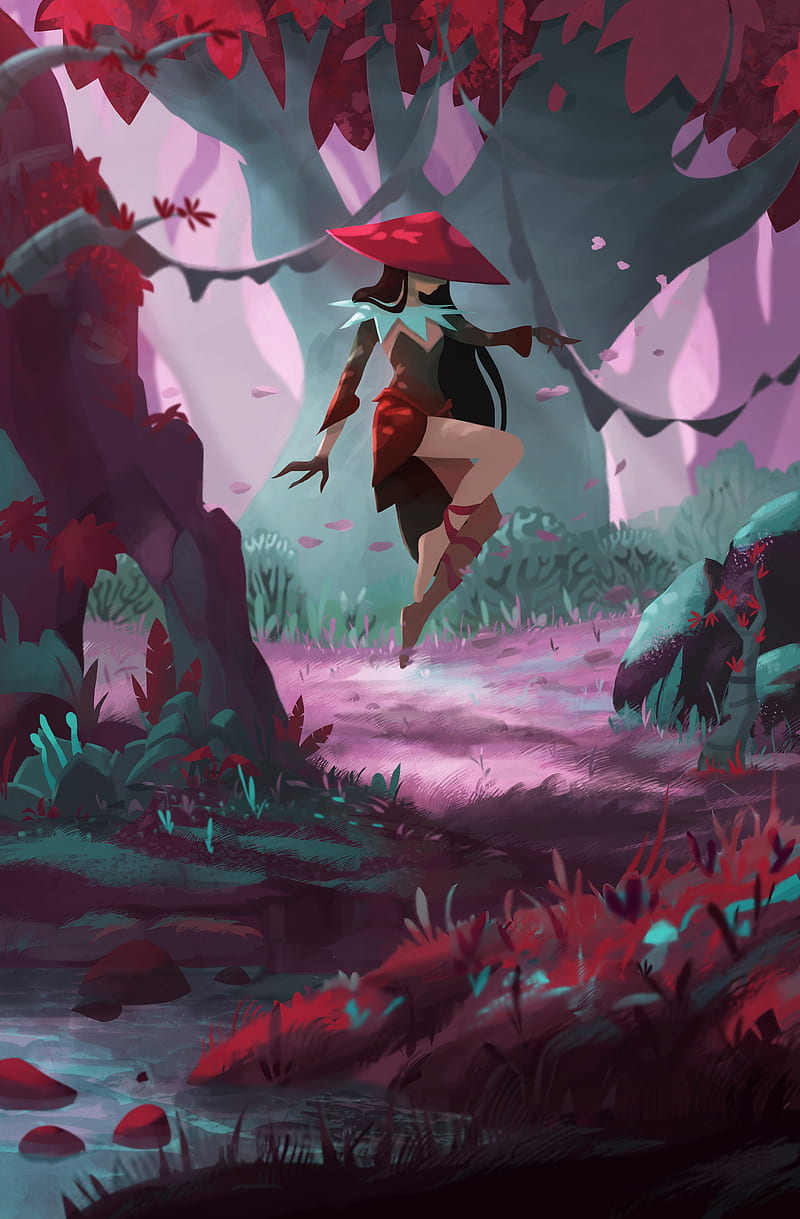 800x1219 HD forest drawing wallpaper