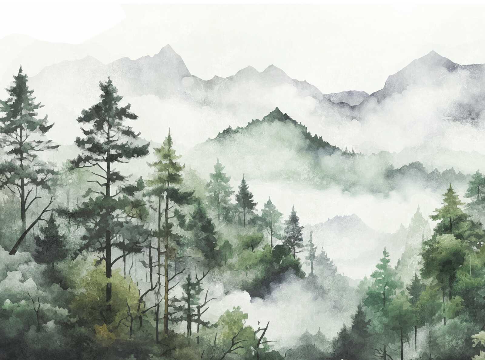 1600x1188 Pictureque Forest Landscape Photo Wallpaper Design As Non Woven Wallpaper